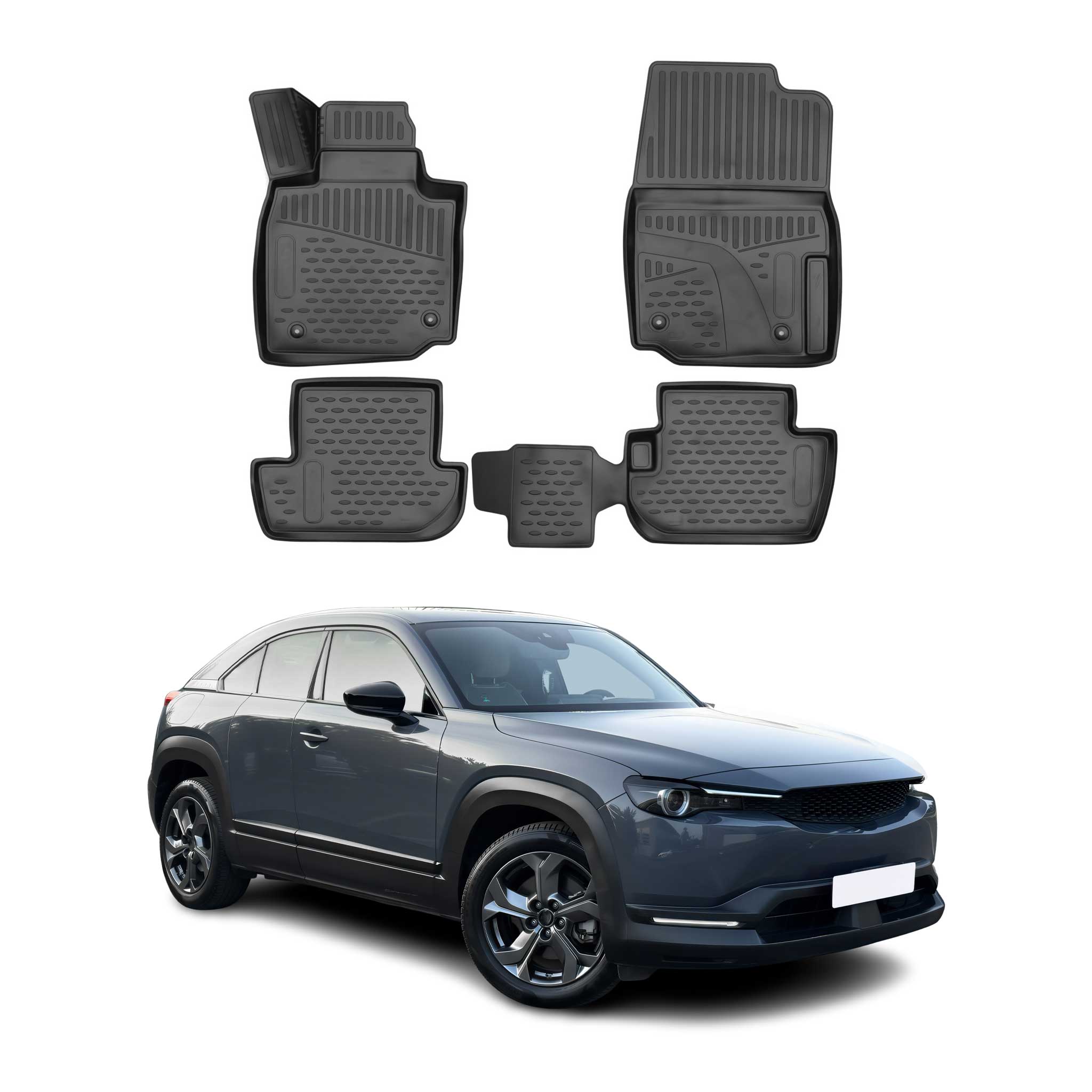 2022-2024 Mazda MX-30 EV Floor Mats Liners Full Set All Weather Black