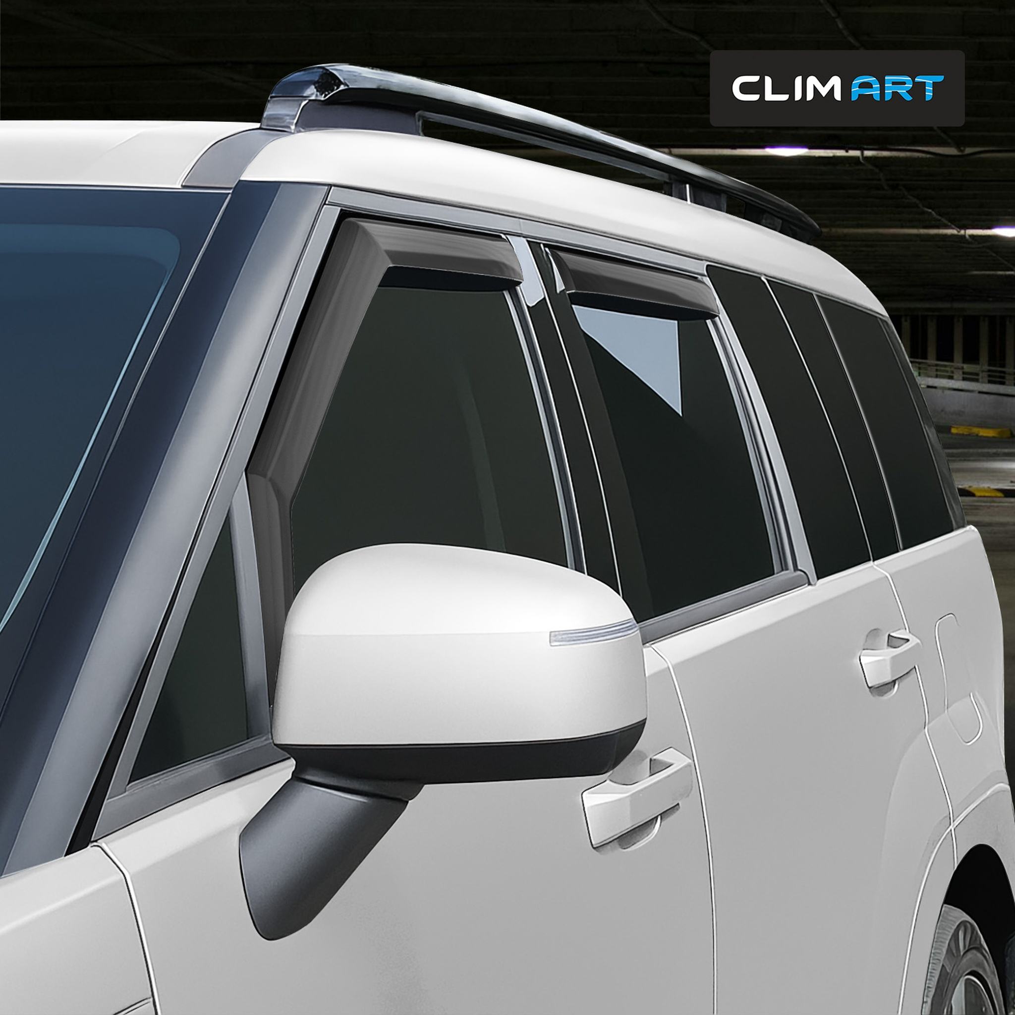 Clim Art Wind Deflectors for Hyundai Santa Fe 2024-2026 In-channel Dark Smoke 4x