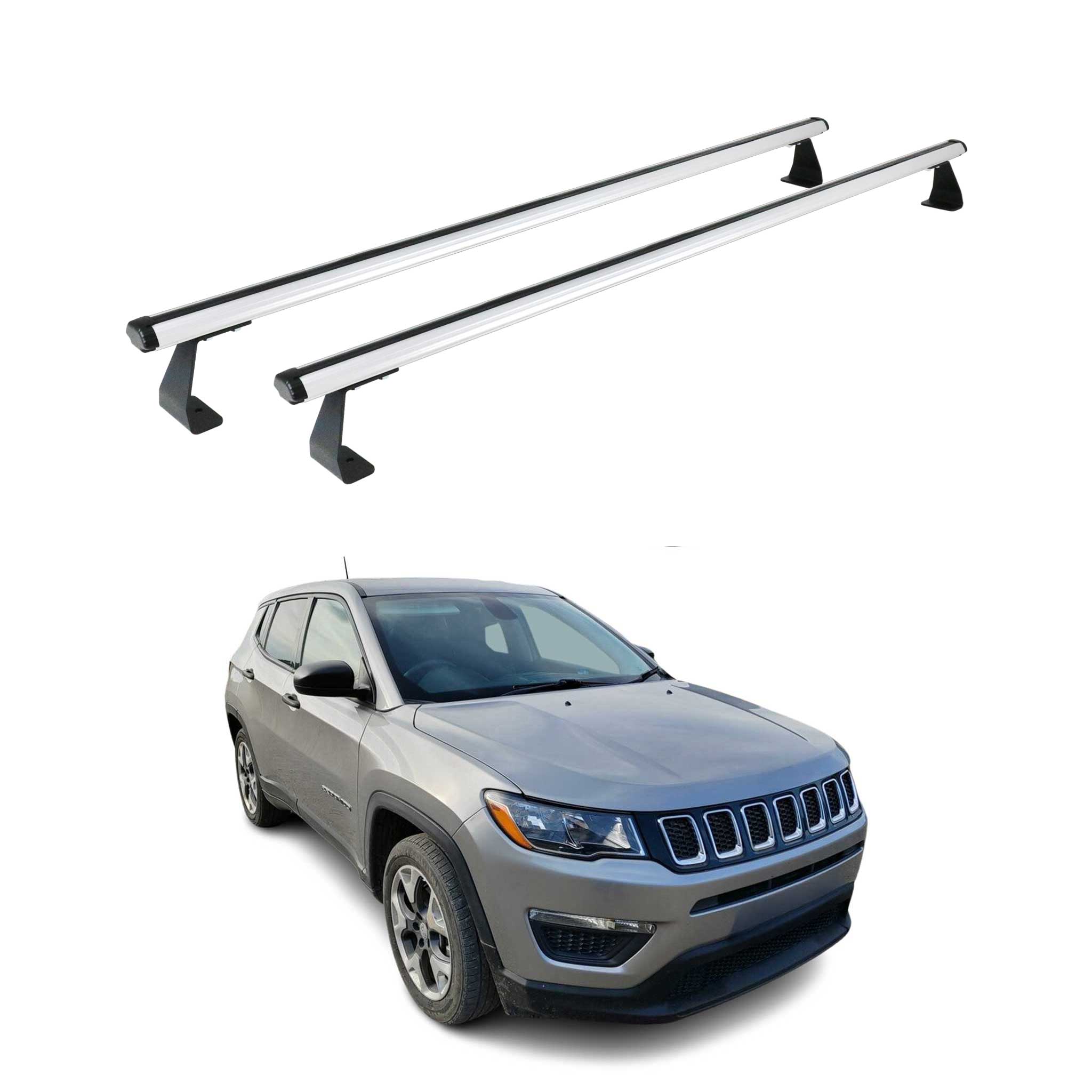 2017-2025 Jeep Compass Roof Rack Cross Bars Silver