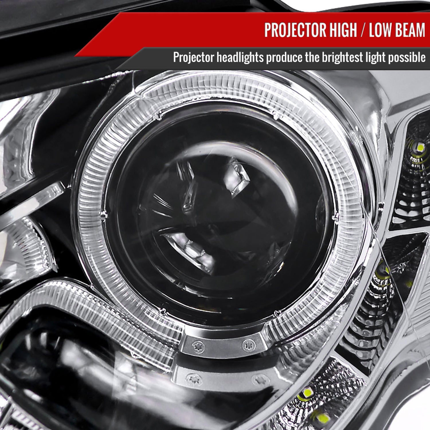 2006-2010 VW Passat Halo Projector Headlights R8 LED Light Strip Chrome