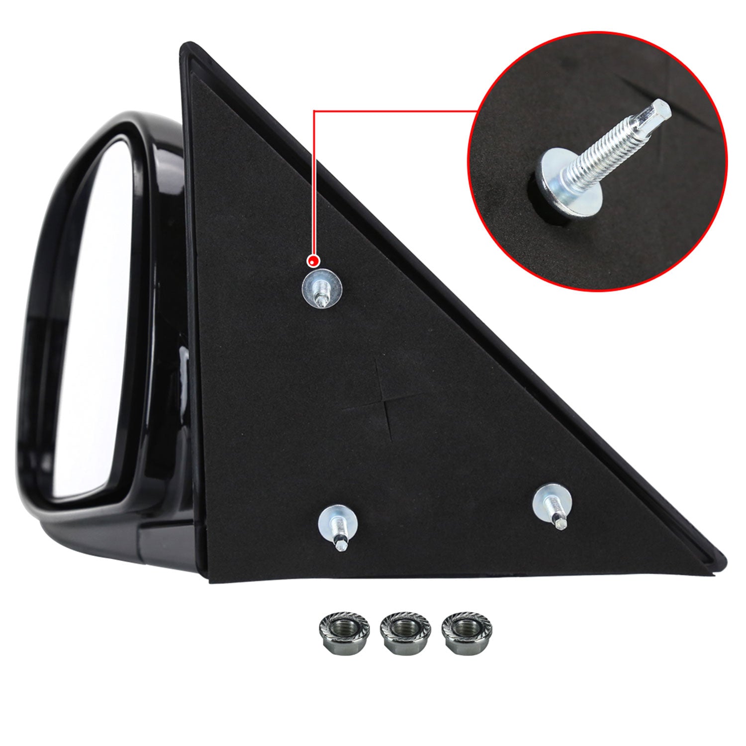 1994-1998 Chevy S10/1994-1998 GMC S15 Black Manual Adjustment Side Mirror