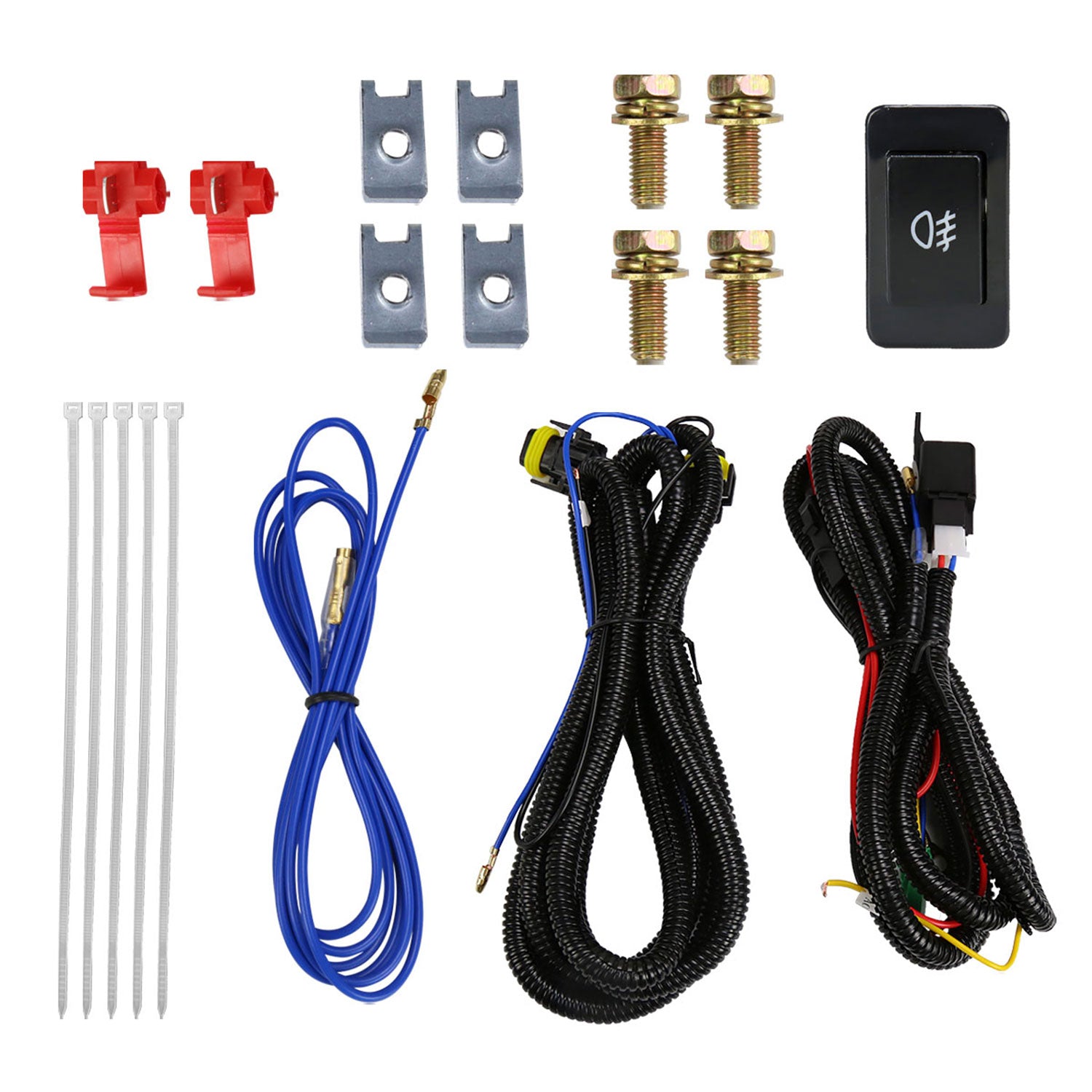 2012-2014 Nissan Versa H11 Fog Lights Kit Switch & Wiring Harness Chrome/Clear