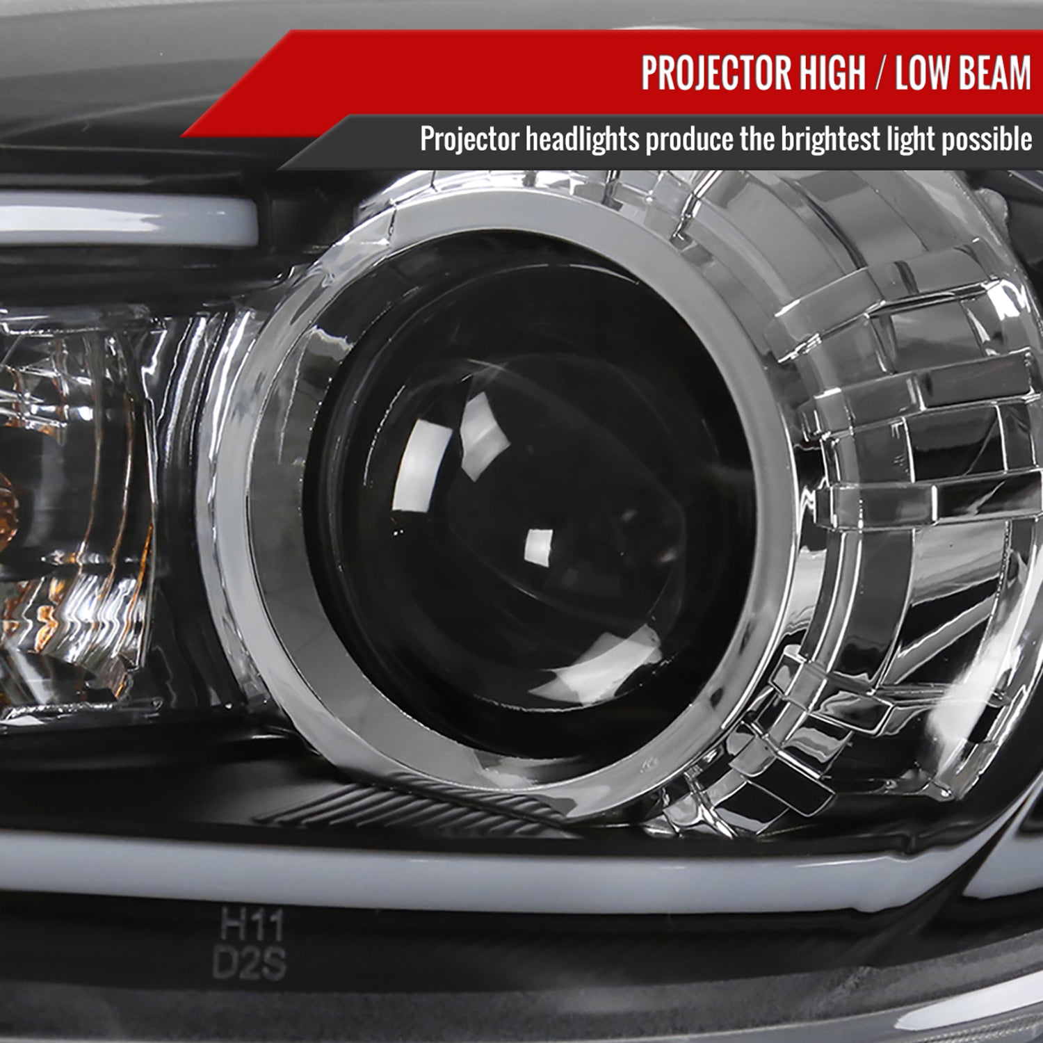 2010-2013 Mazda 3 Projector Headlights w/ LED Light Strip Matte Black/Clear