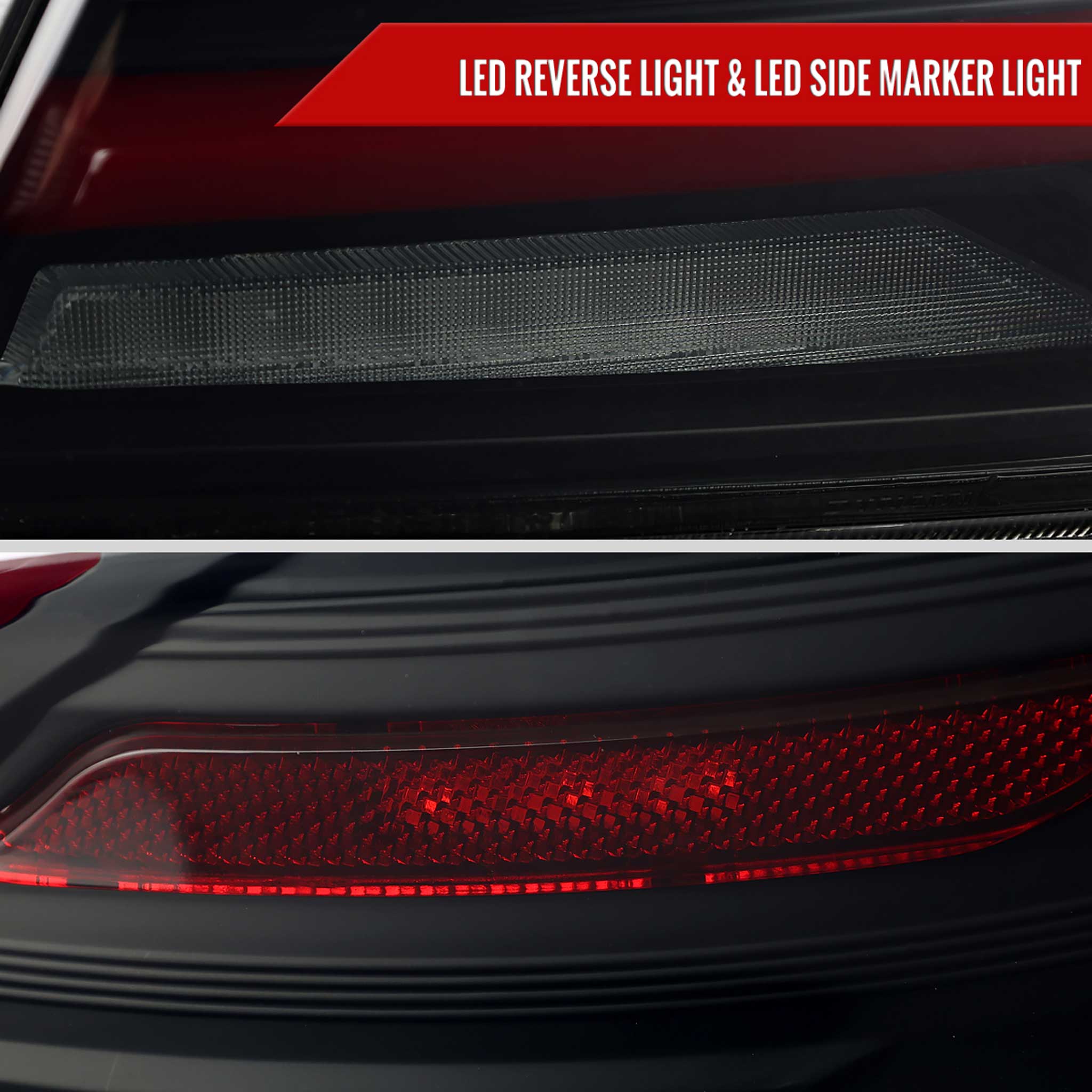 For Subaru WRX STi 015-2021 LED Tail Light Sequential Strip Matte Black Smoked Brake Reverse Marker