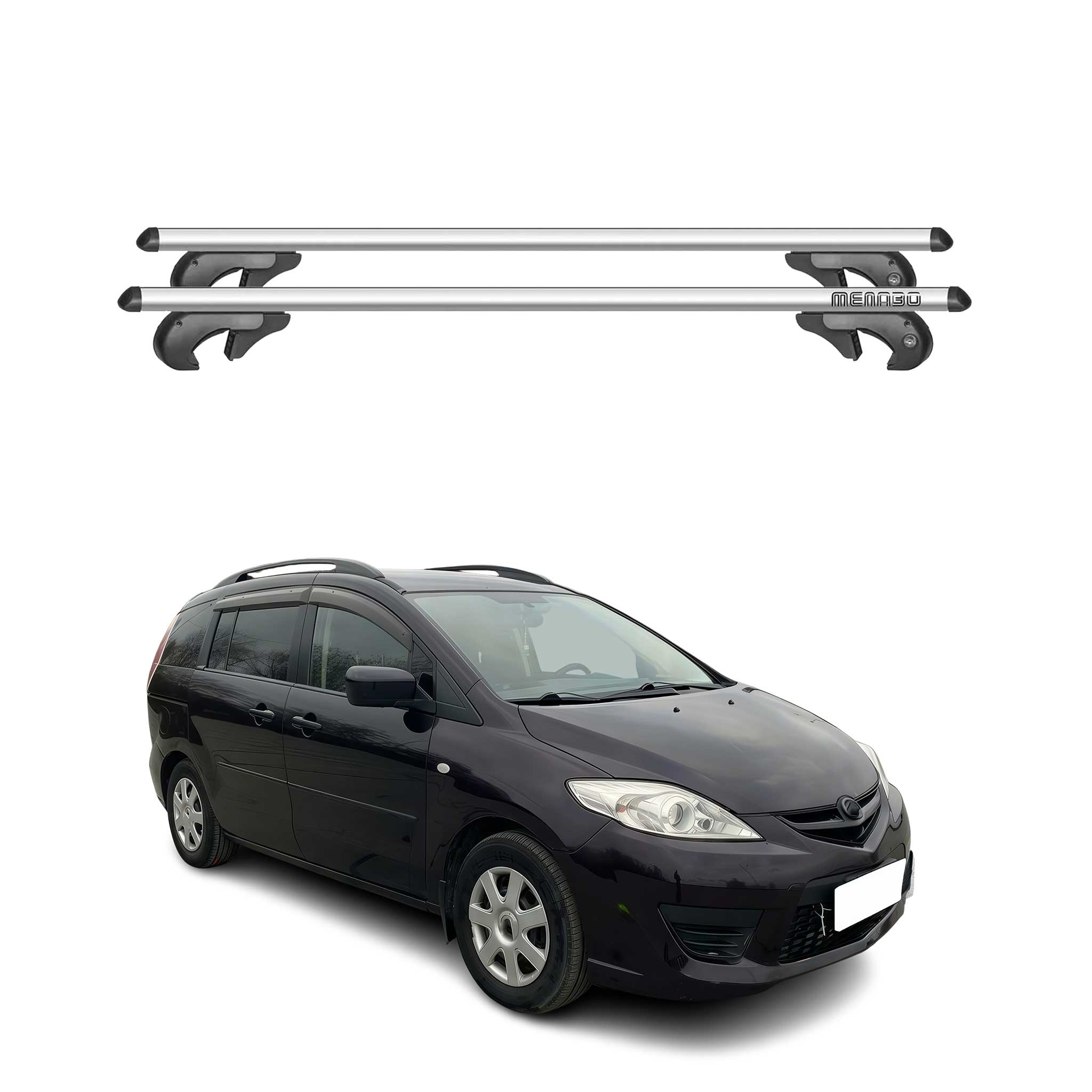 2008-2010 Mazda 5 Roof Rack Cross Bars Silver
