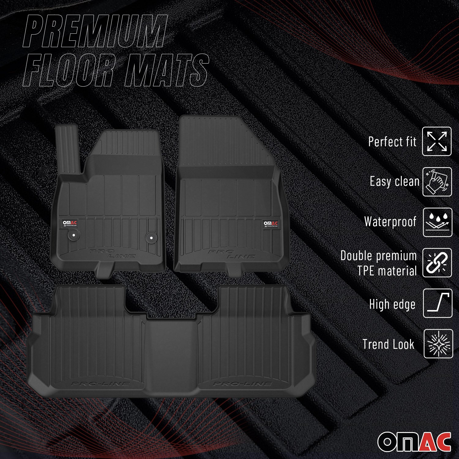 2017-2026 Cadillac XT5 Premium Floor Mats Liners Full Set All Weather Heavy Duty