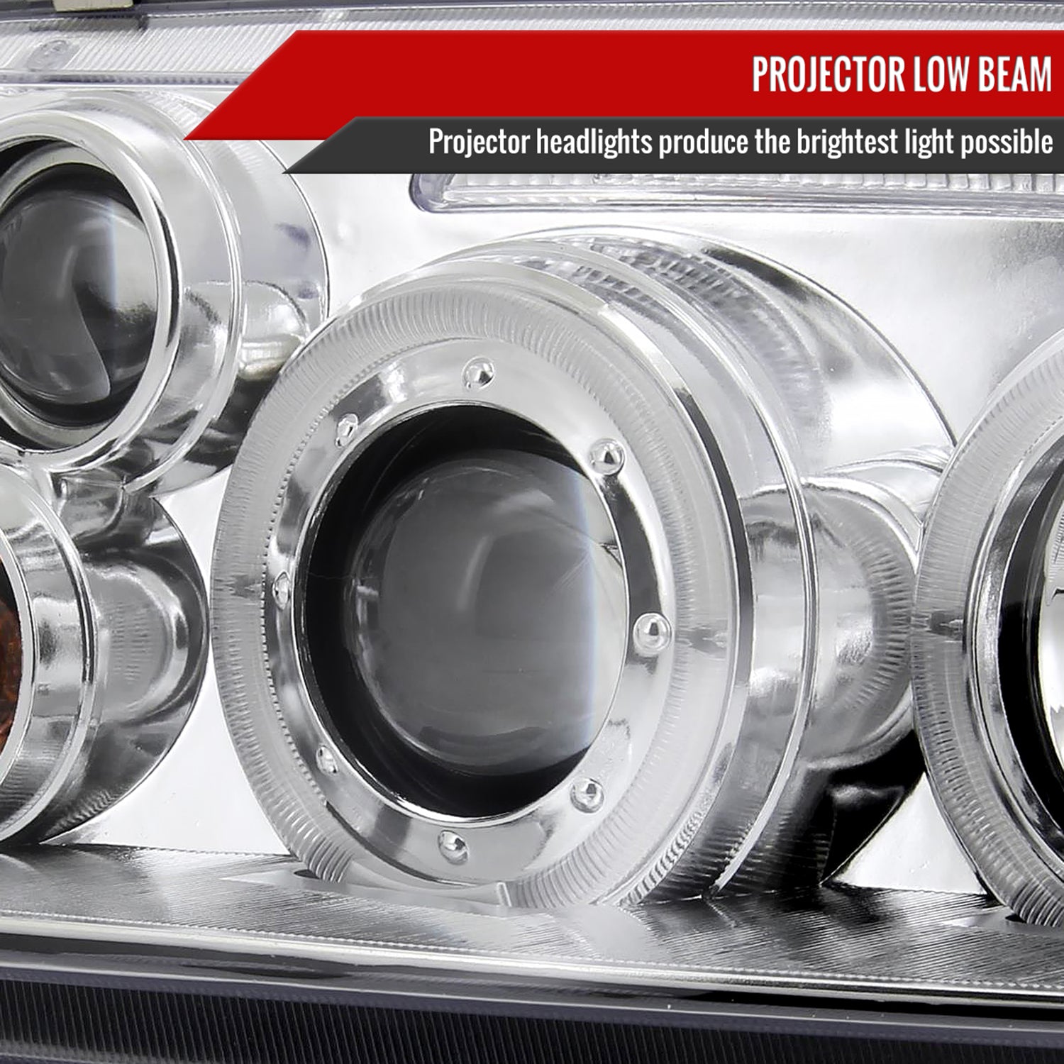 1999-2005 VW Jetta/Bora Mk4 Dual Halo Projector Headlights LED Light Chrome