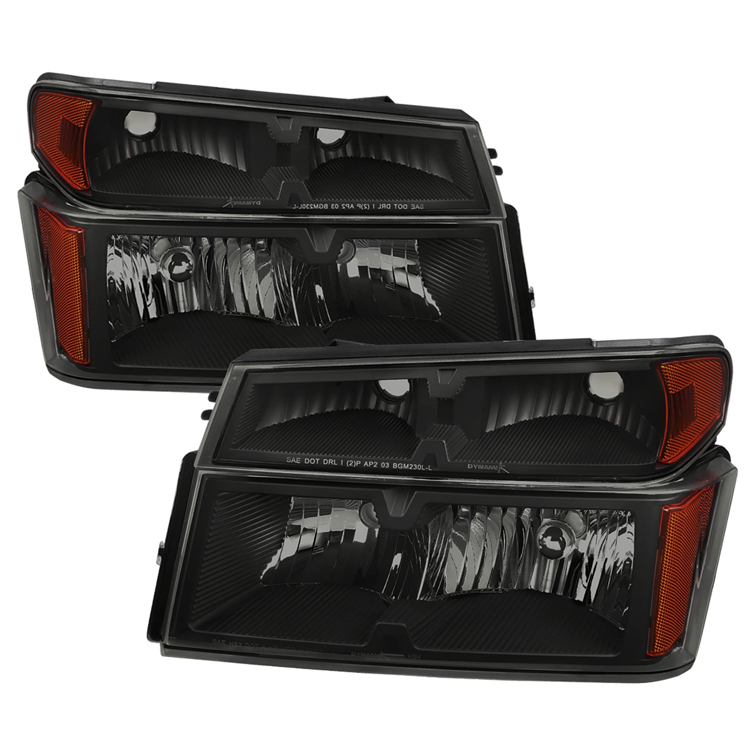2004-2012 Chevy Colorado/Canyon/ I-Series Headlights&Corner Lights Matte Black