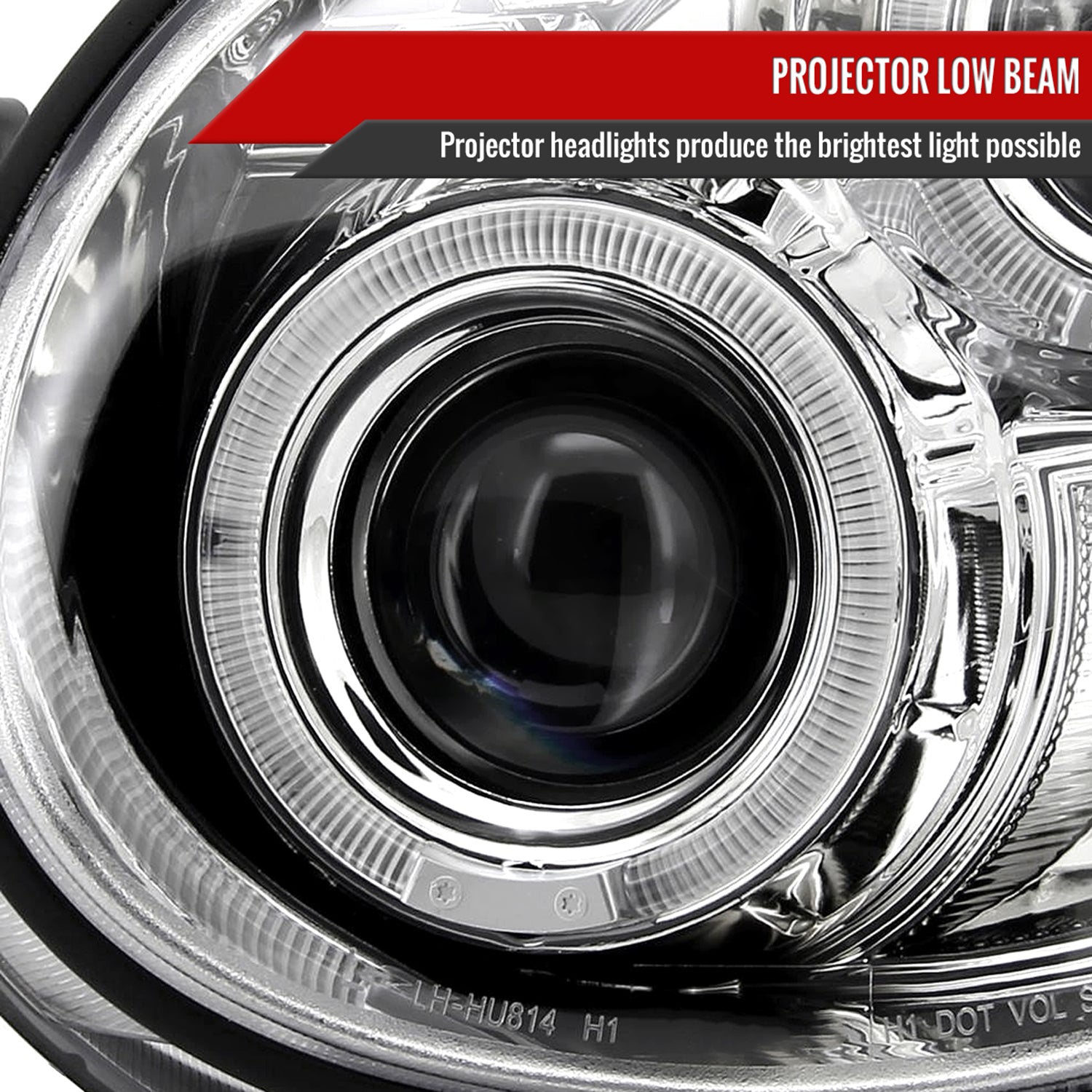 2002-2003 Subaru Impreza Dual Halo Bug Eye Projector Headlights Chrome/Clear