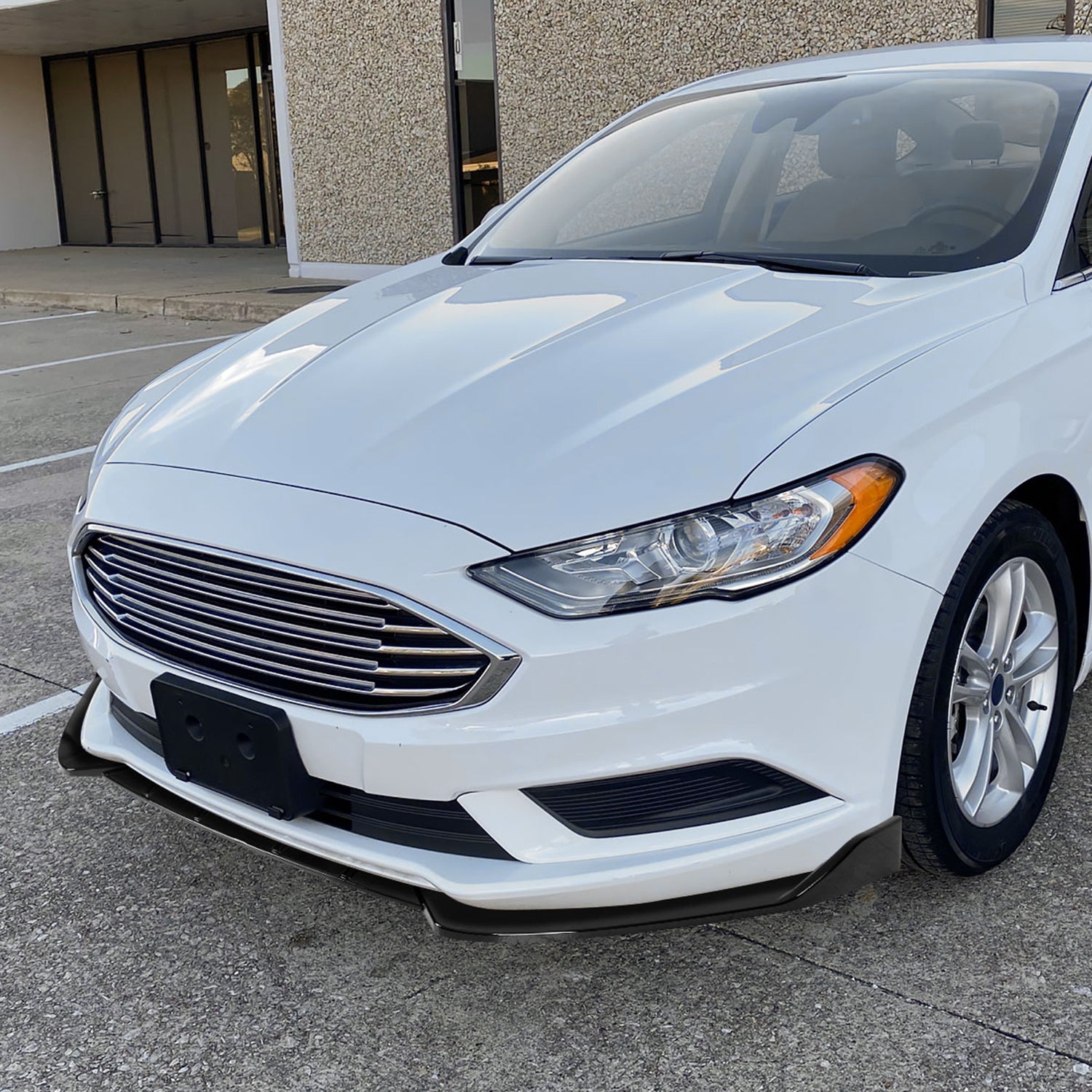 2017-2018 Ford Fusion Glossy Black Polypropylene 3Pcs Front Bumper Lip Set