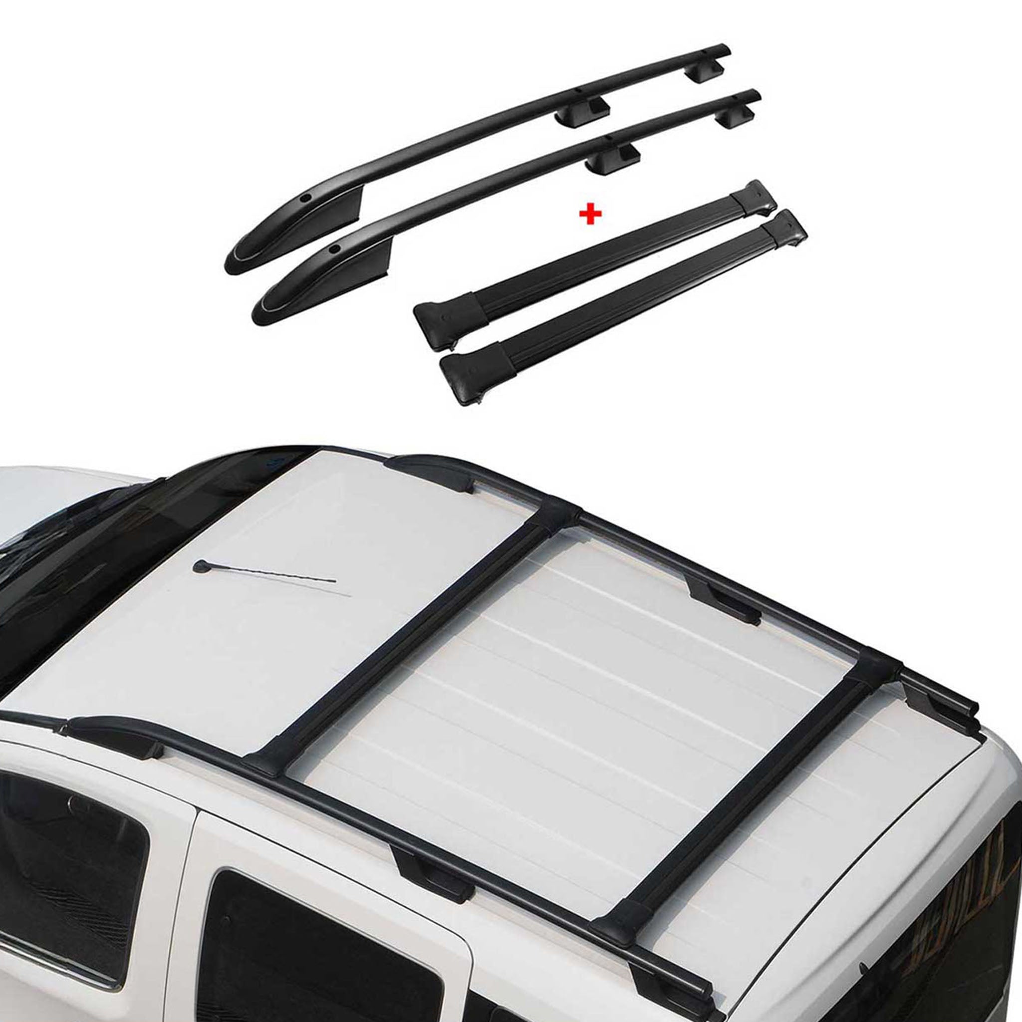 2015-2026 Ford Transit L3 Long Extended Roof Racks & Roof Rack Rails Black