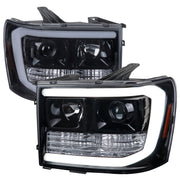 2007-2013 GMC Sierra 1500 1500HD 2500HD 3500HD LED C-Bar Headlights Smoke