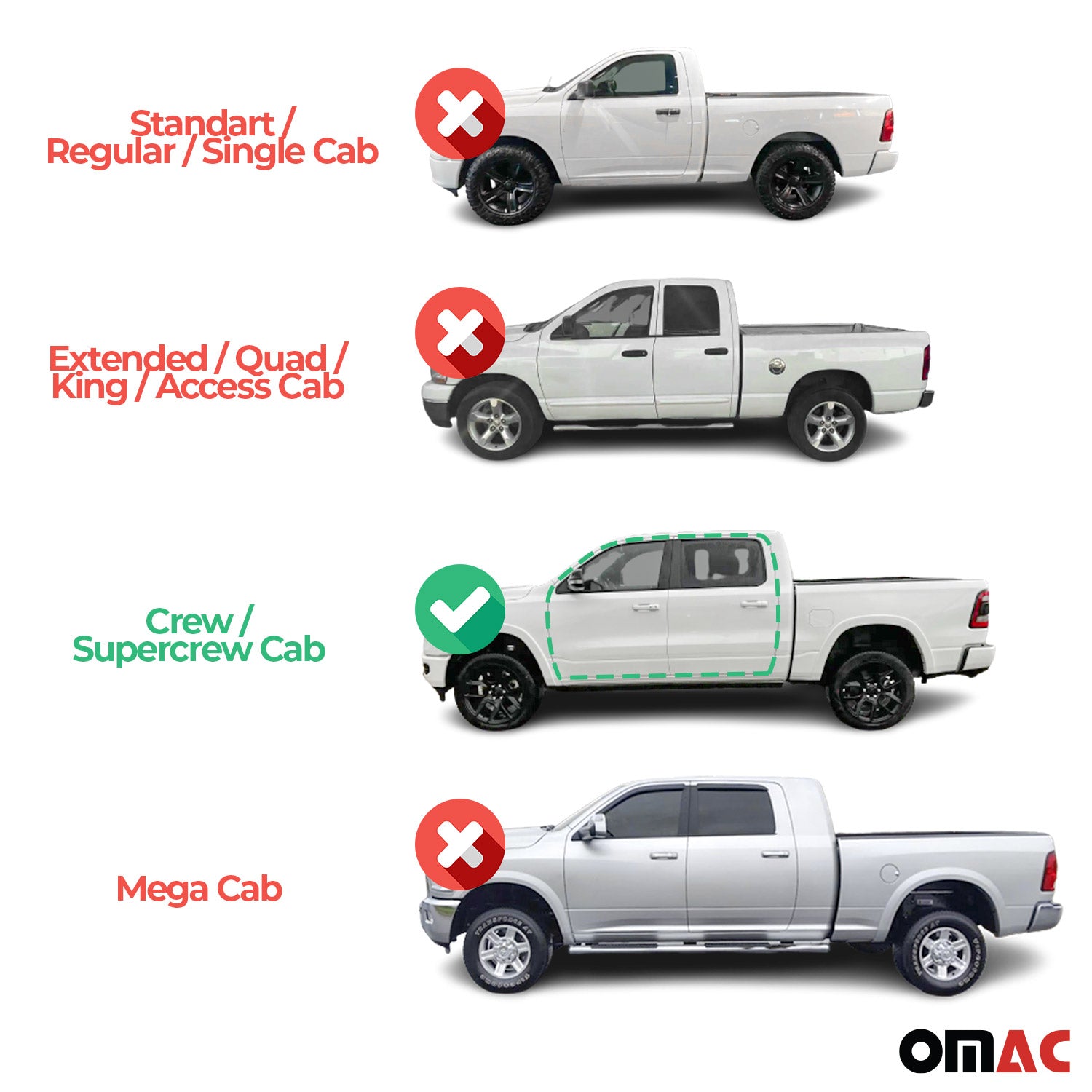 Side Step Nerf Bars Running Board for Ford Ranger 2019-2023 SuperCrew Cab