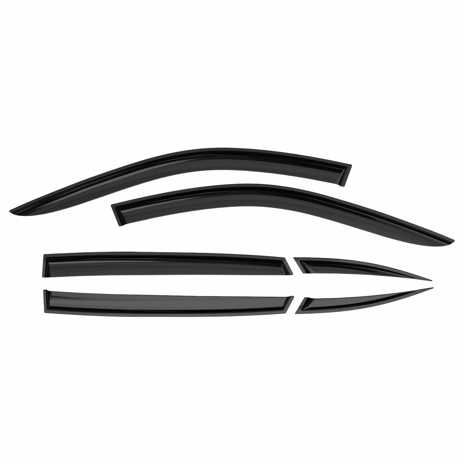 Clim Art Wind Deflectors for Toyota Highlander 2020-2025 Shatterproof Smoke 6x