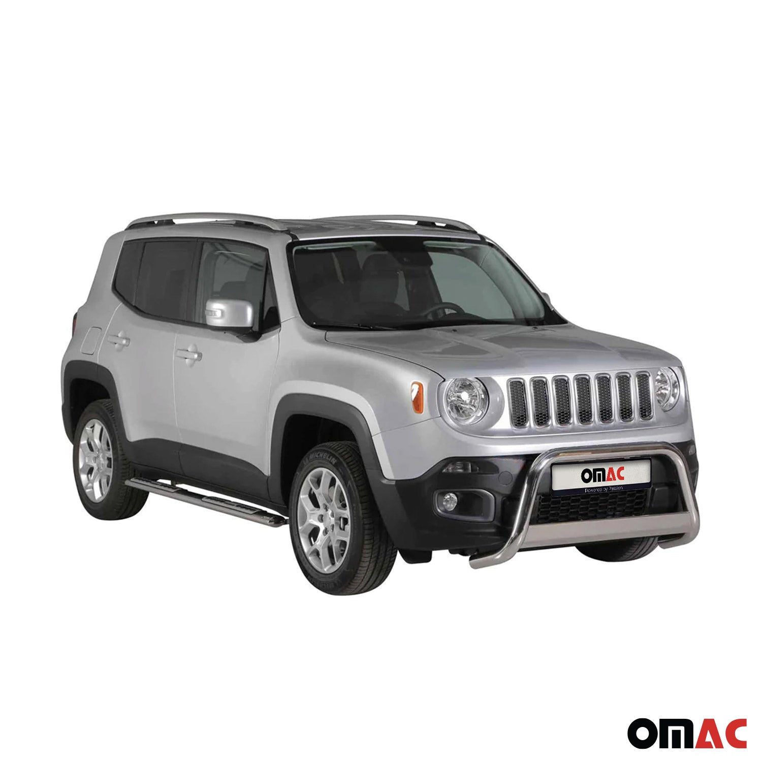2015-2018 Jeep Renegade Bull Bar Push Front Bumper Grille Silver