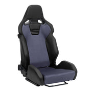 Universal Racing Seat Black Pu Leather Charcoal Gray Suede Double Black Stitch