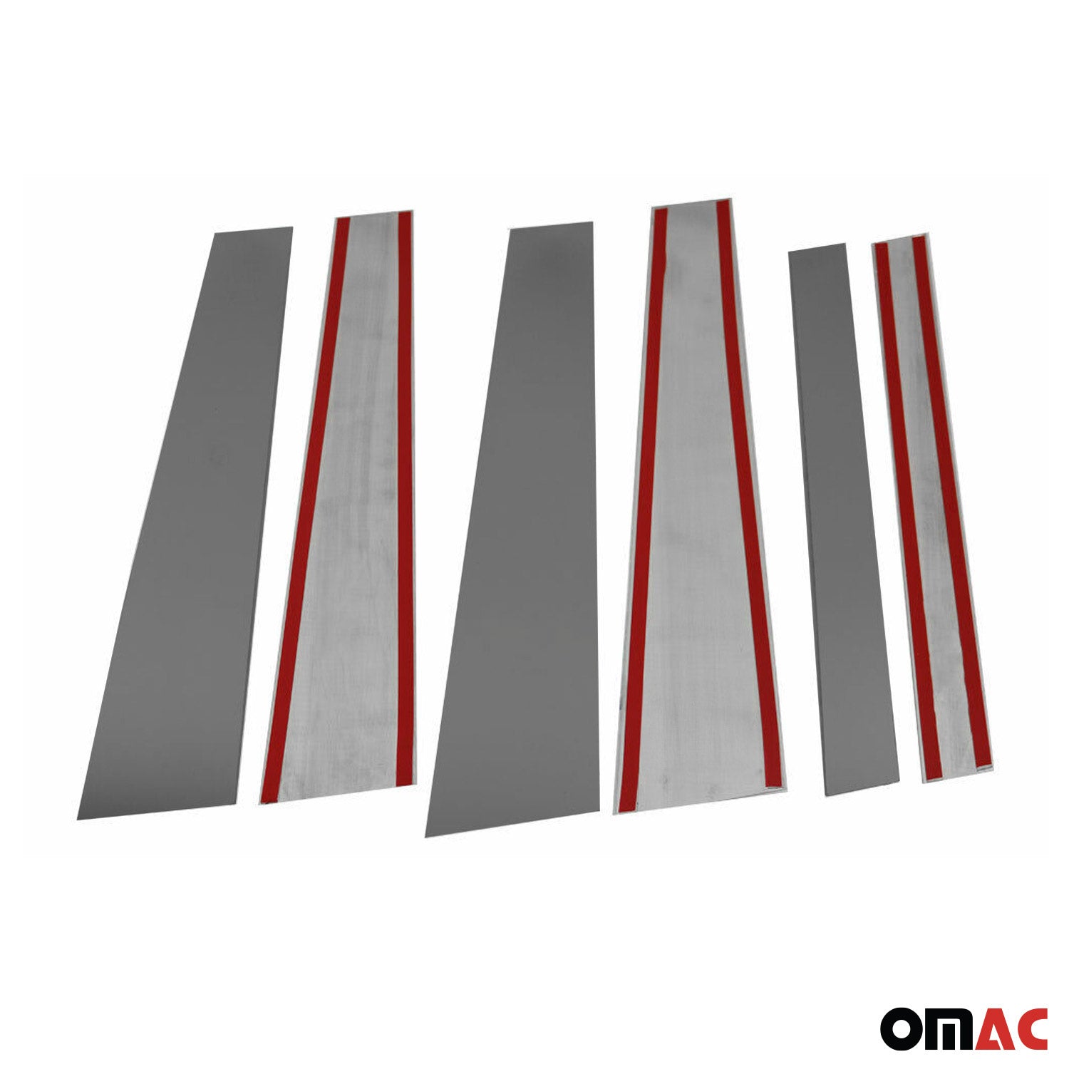 2009-2015 Mercedes GLK Class X204 Window B Pillar Posts Trim Stainless Steel Dark 6x