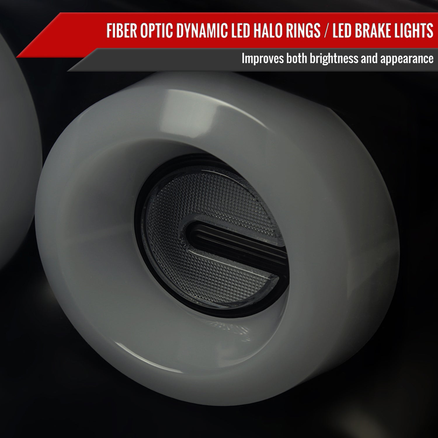 2003-2007 Infiniti G35 Coupe White LED Halo Signal Tail Light Matt Black/Smoke