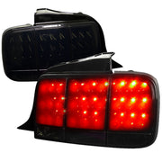 2005-2009 Ford Mustang Sequential LED Tail Lights Glossy Black/Smoke Lens