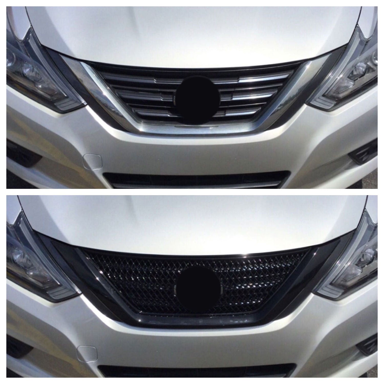 2016-2018 Nissan Altima Grille Overlay Gloss Black 1Pcs ABS Plastic