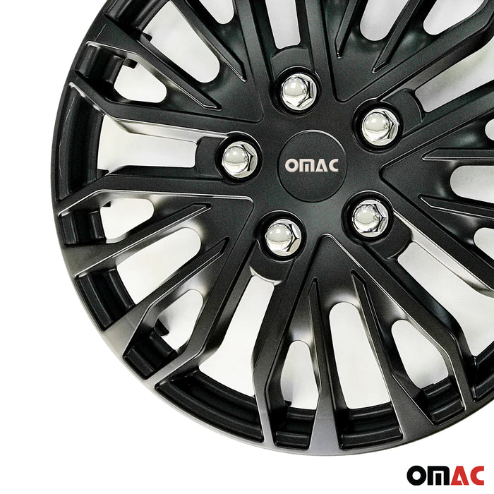 17"Wheel Covers Guard Hub Caps Durable Snap On ABS Accessories Black Silver 4x