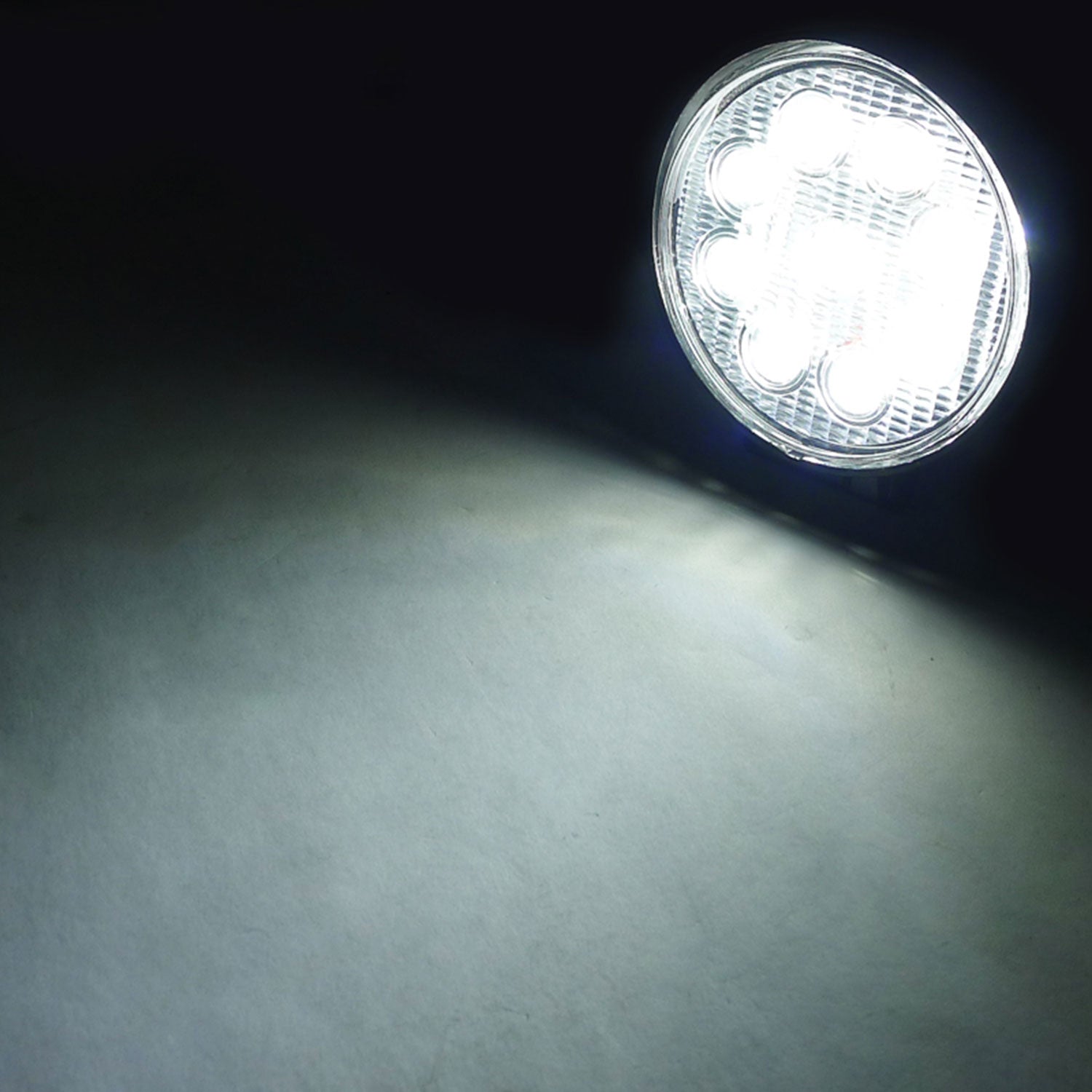 Universal Off Road 6000K Flood Beam 27W 9-LED Round Fog Light 4Pcs Black Alu