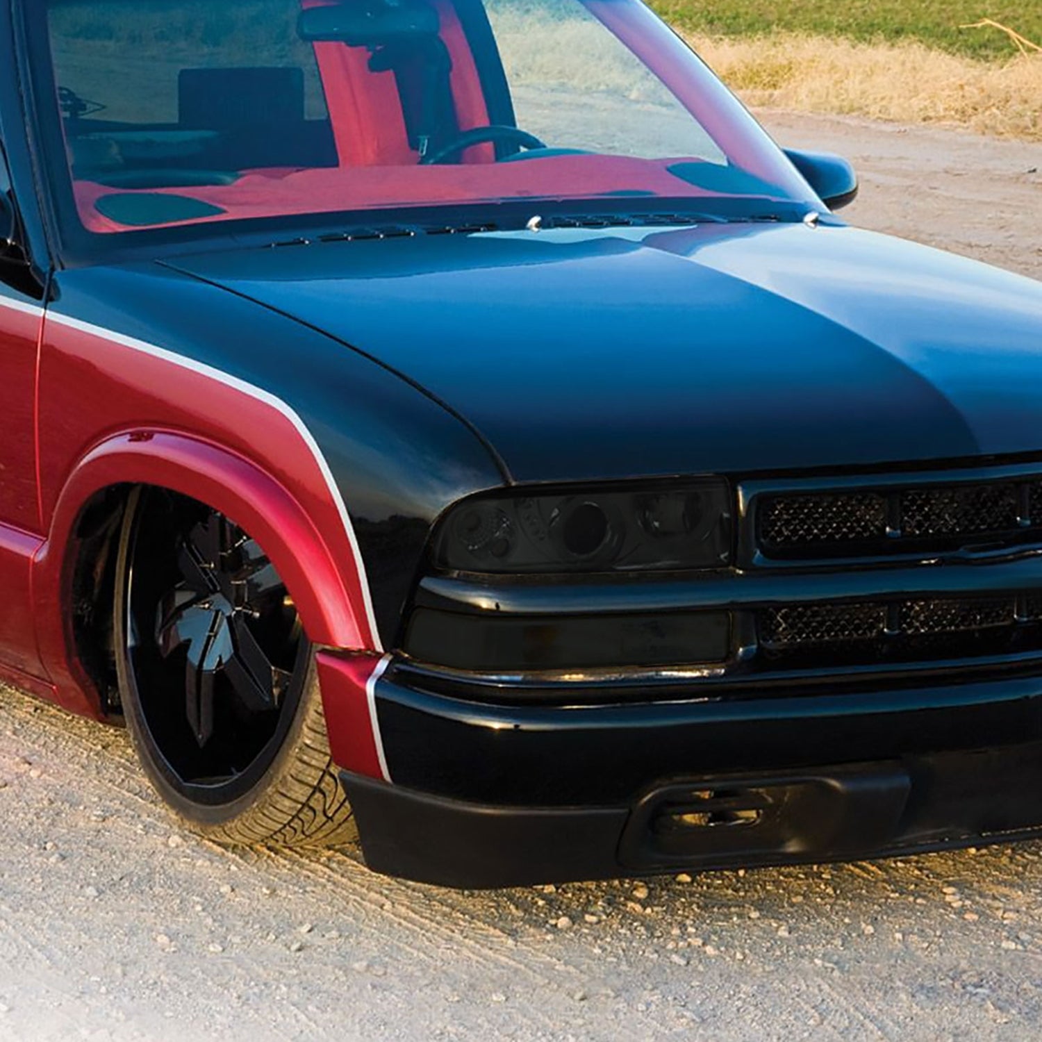 1998-2004 Chevy S10 Dual Halo Projector Headlights Chrome Housing/Smoke Lens