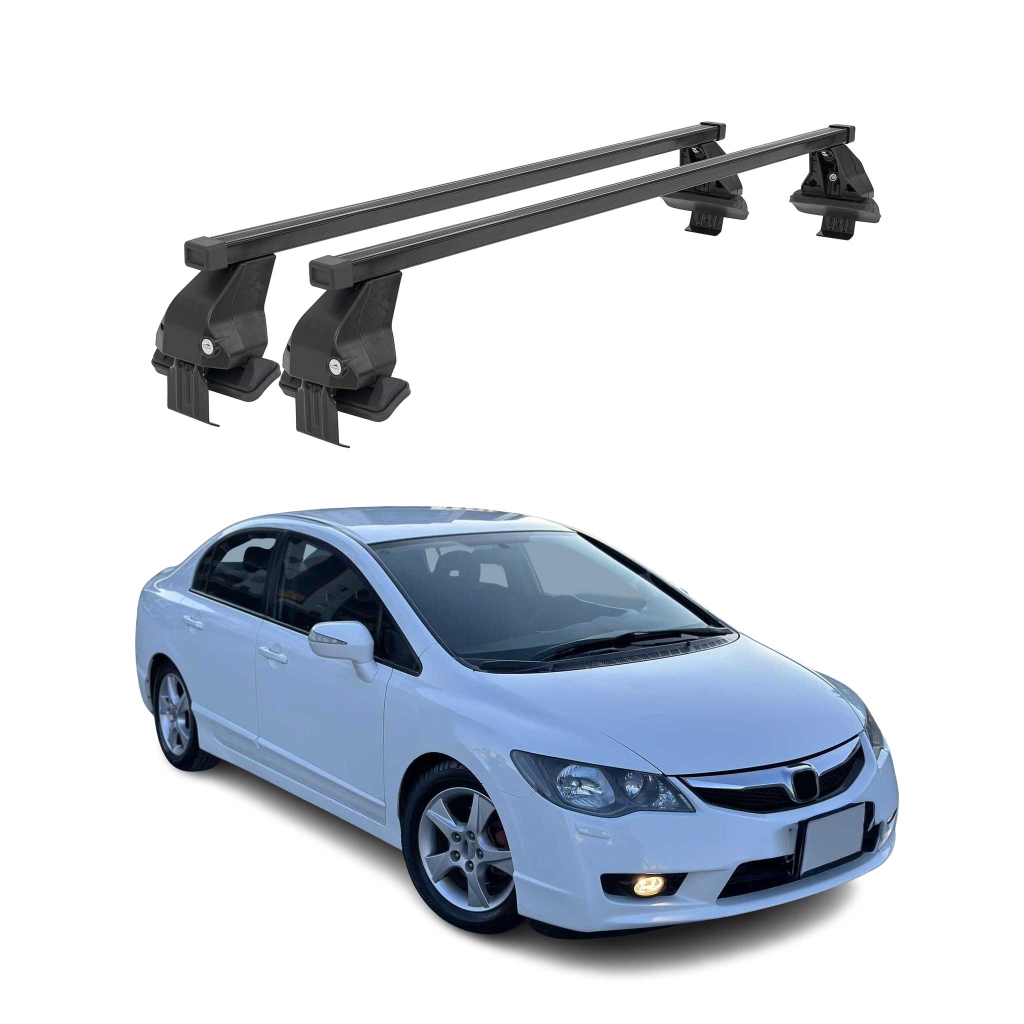 2006-2011 Honda Civic Sedan Roof Rack Cross Bars Black