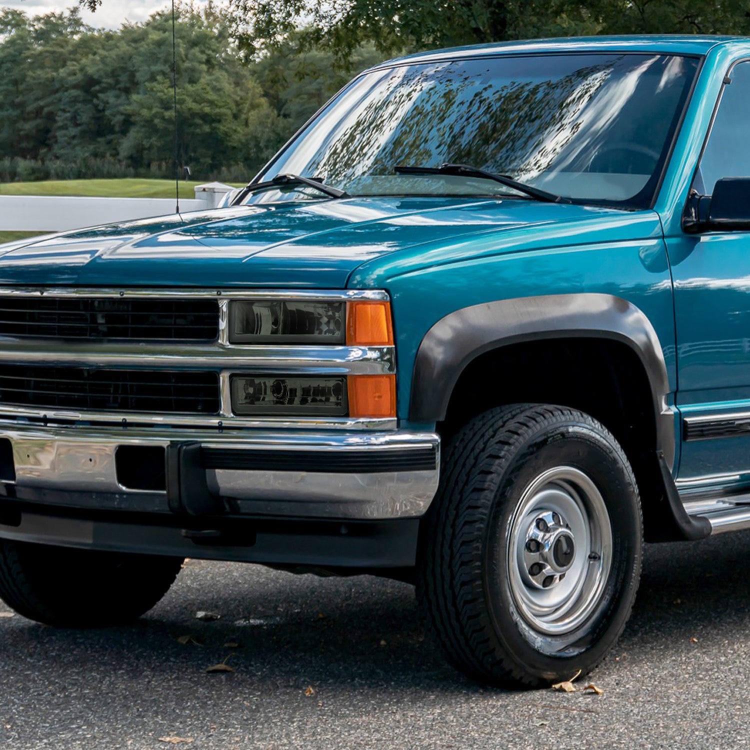 1988-1998 Chevy C10 GMC C/K LED Strip Bumper Corner Signal Lights Chrome/Smoke