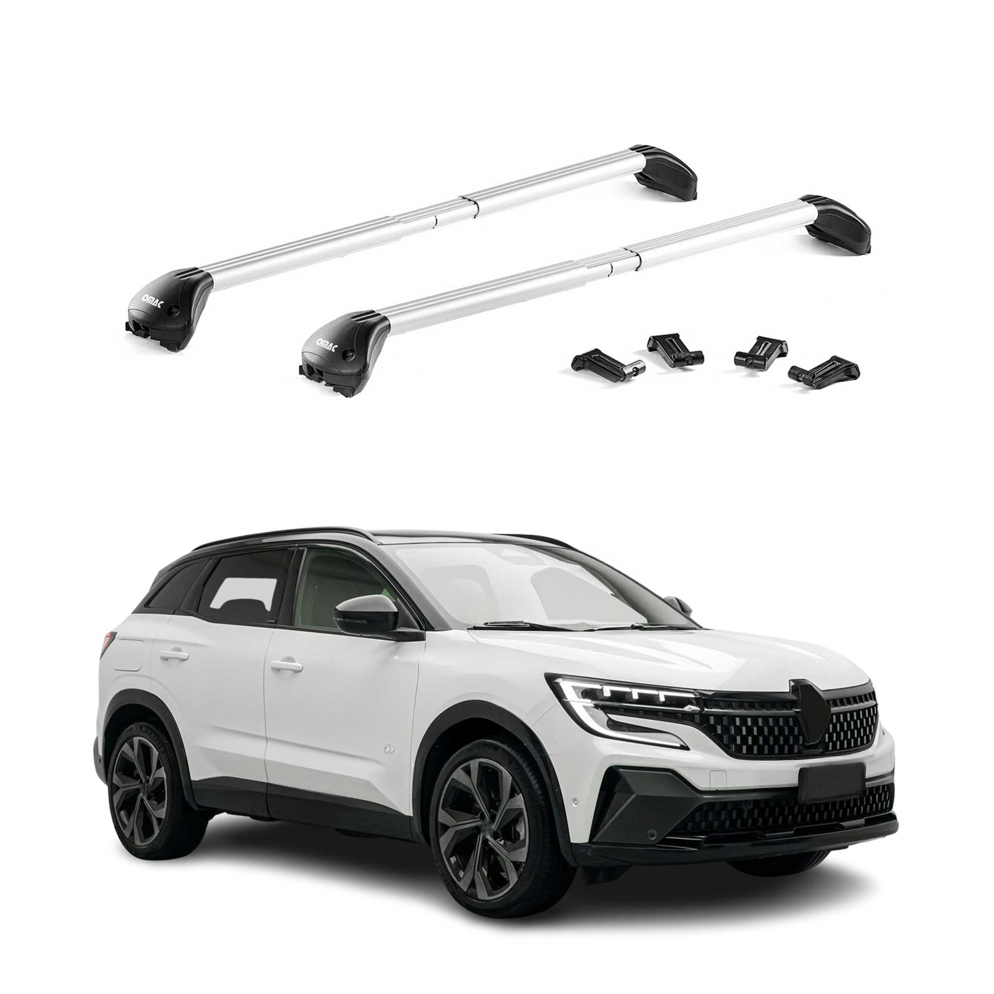 Roof Rack Cross Bars Luggage Carrier for Hyundai Santa Fe 2013-2018 Alu Grey