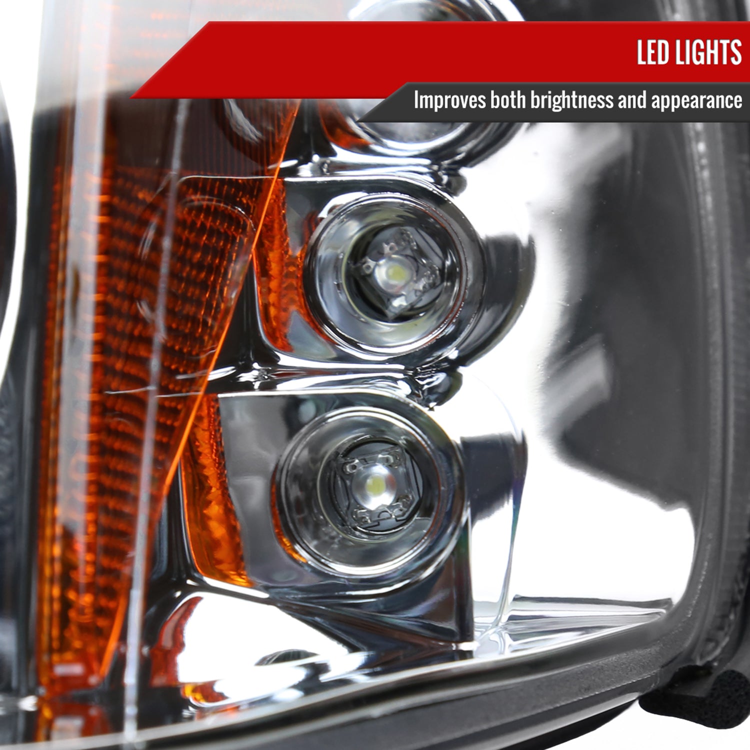 1994-1997 Honda Accord Dual Halo Projector Headlights Chrome/Clear Lens