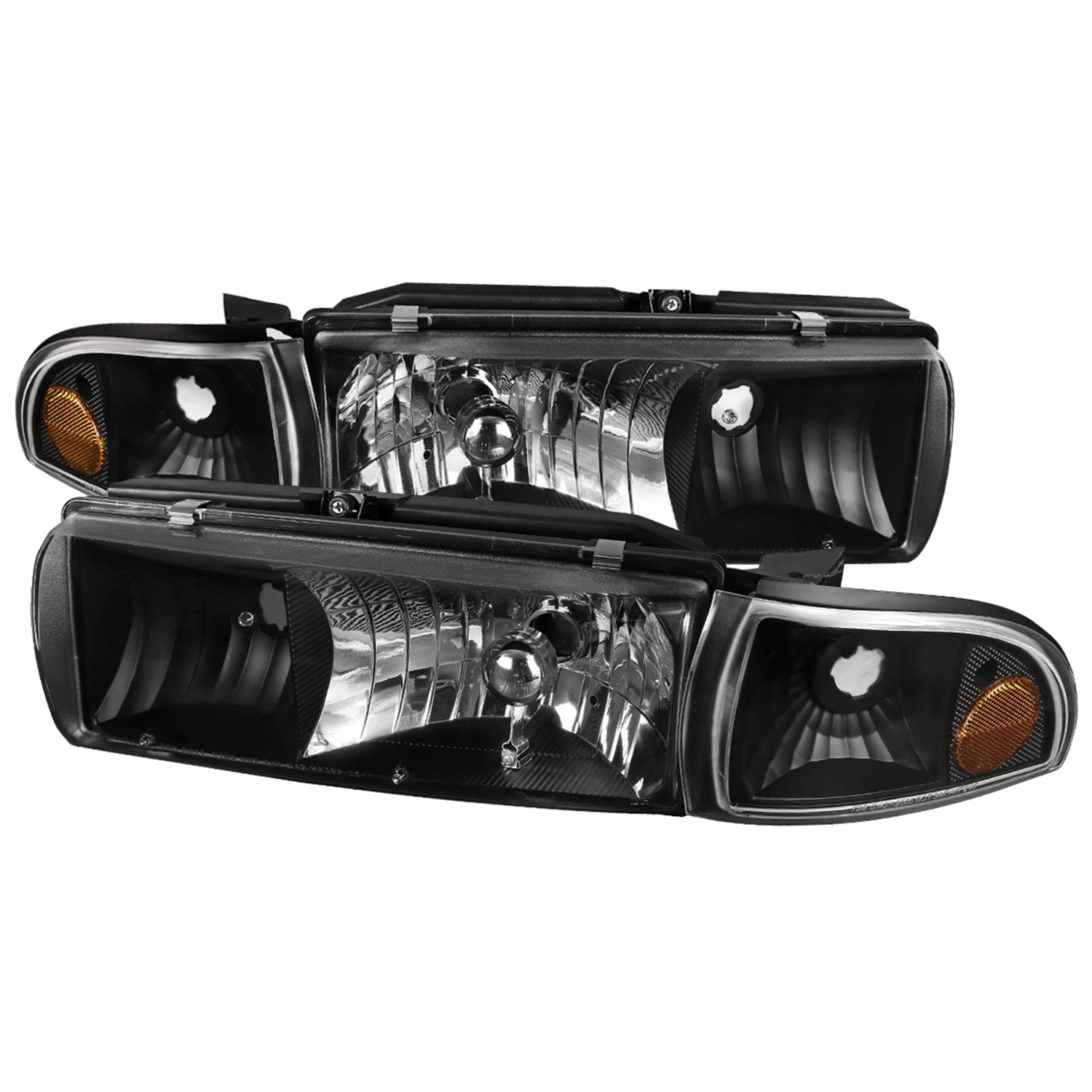 1991-1996 Chevy Caprice / Impala Factory Headlights Corner Signal Black
