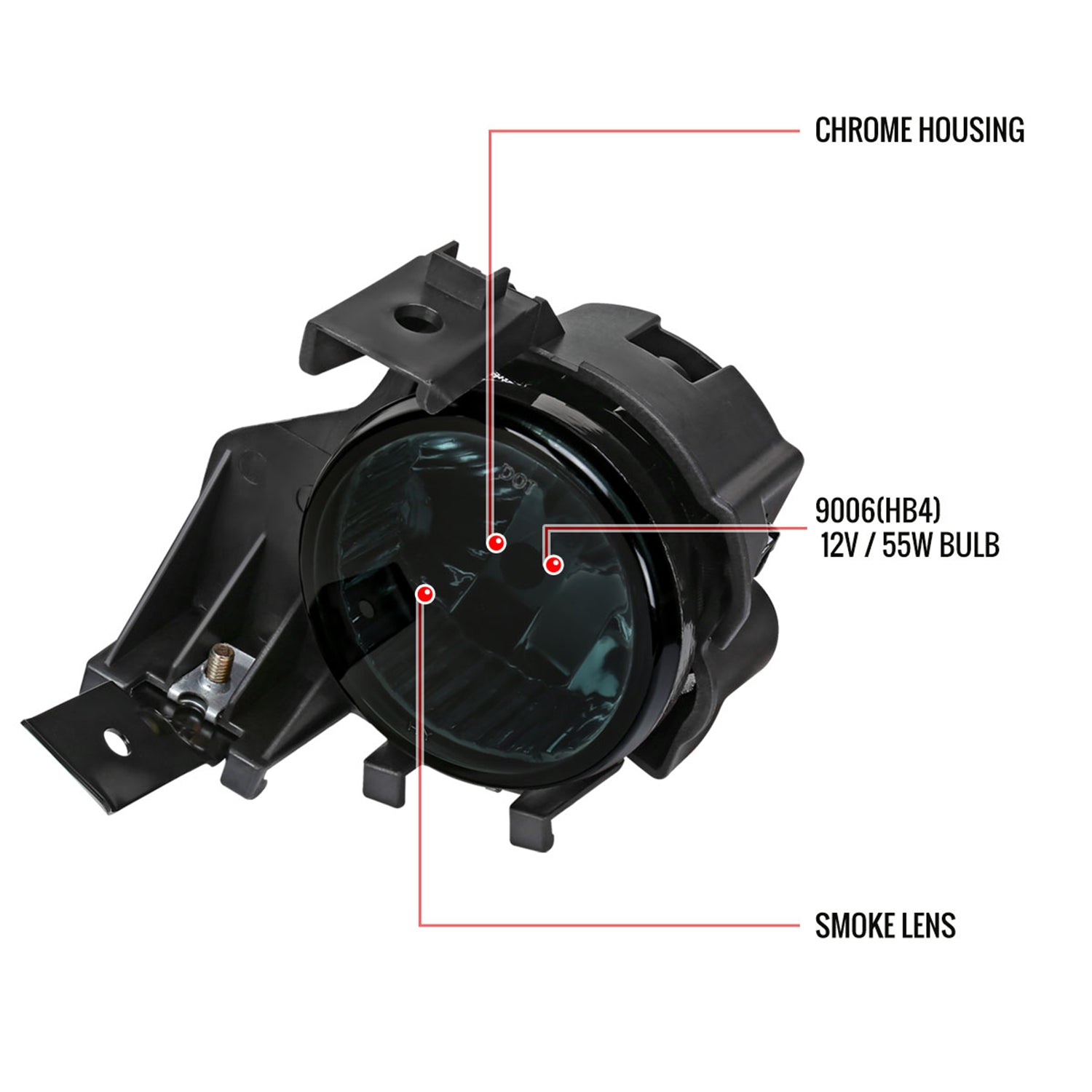 2008-2011 Subaru Impreza WRX 9006 HB4 Fog Lights Kit & Switch Chrome/Smoke