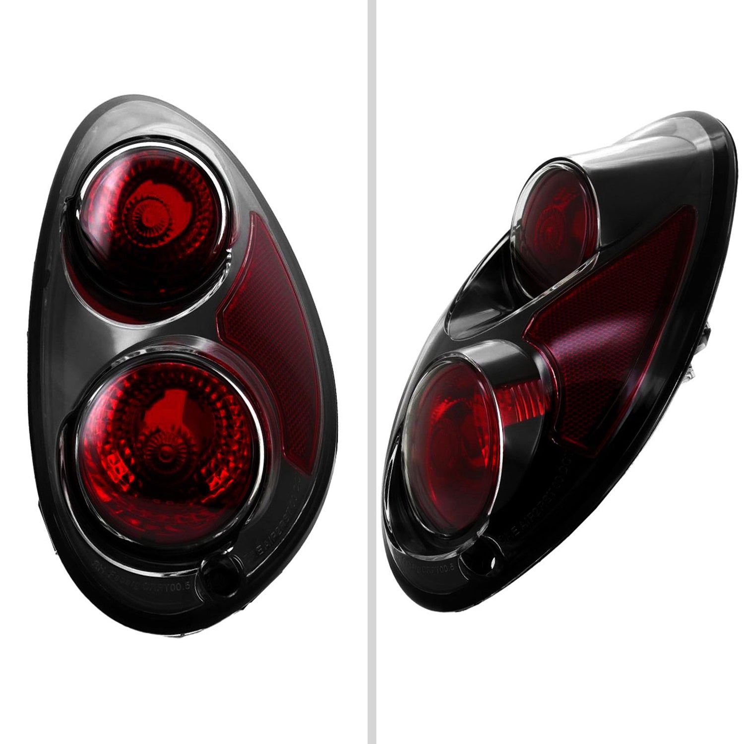 2001-2005 Chrysler PT Cruiser Tail Lights Matte Black Housing/Clear Lens