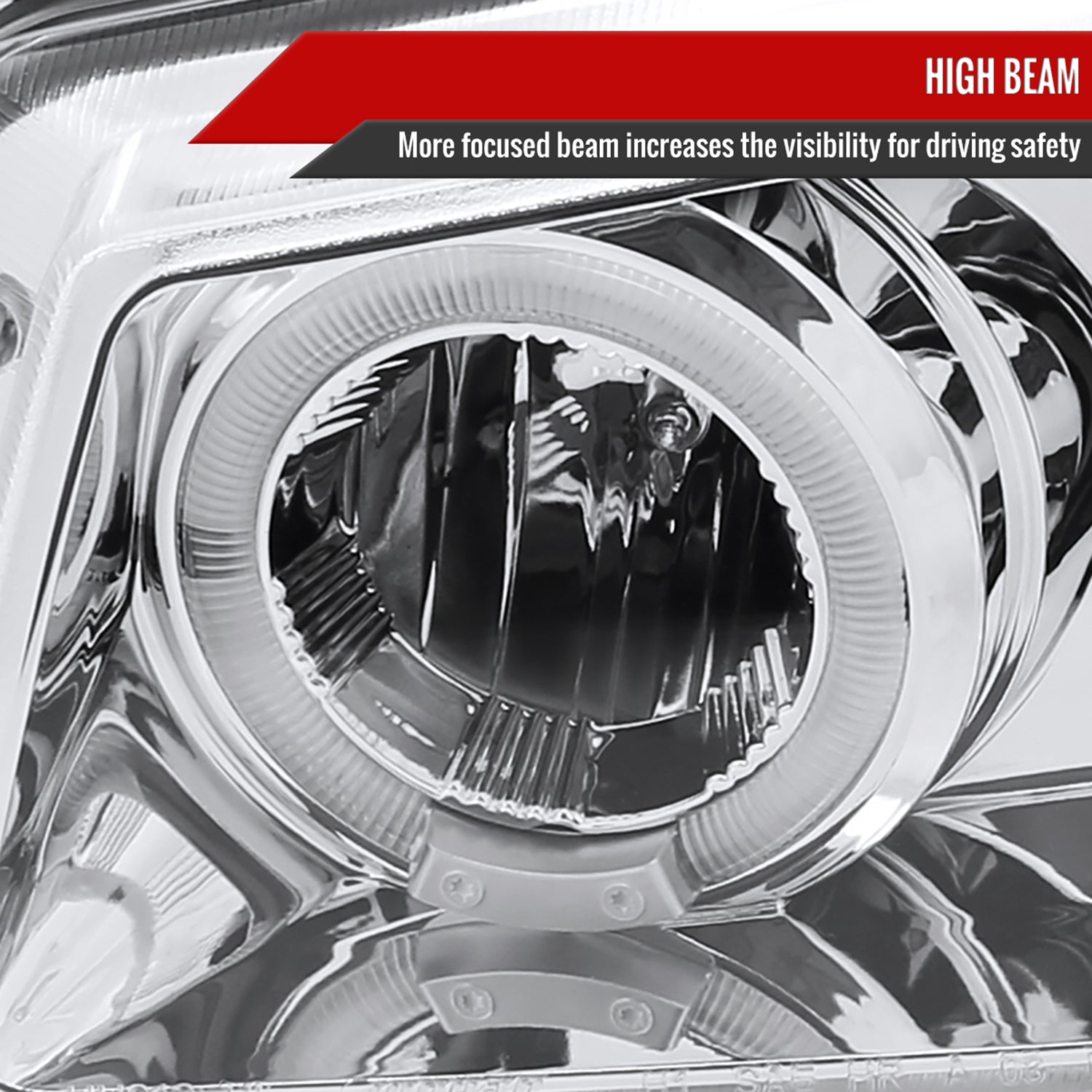 2002-2006 Chevy Avalanche/ 03-2007 Silverado Dual Halo Headlights Chrome