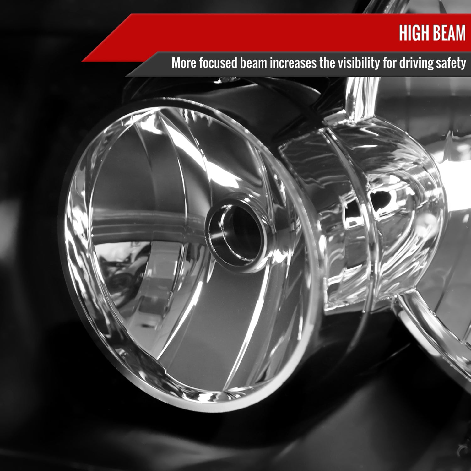 2003-2006 Ford Expedition Factory Headlights Amber Reflector Matt Black/Clear