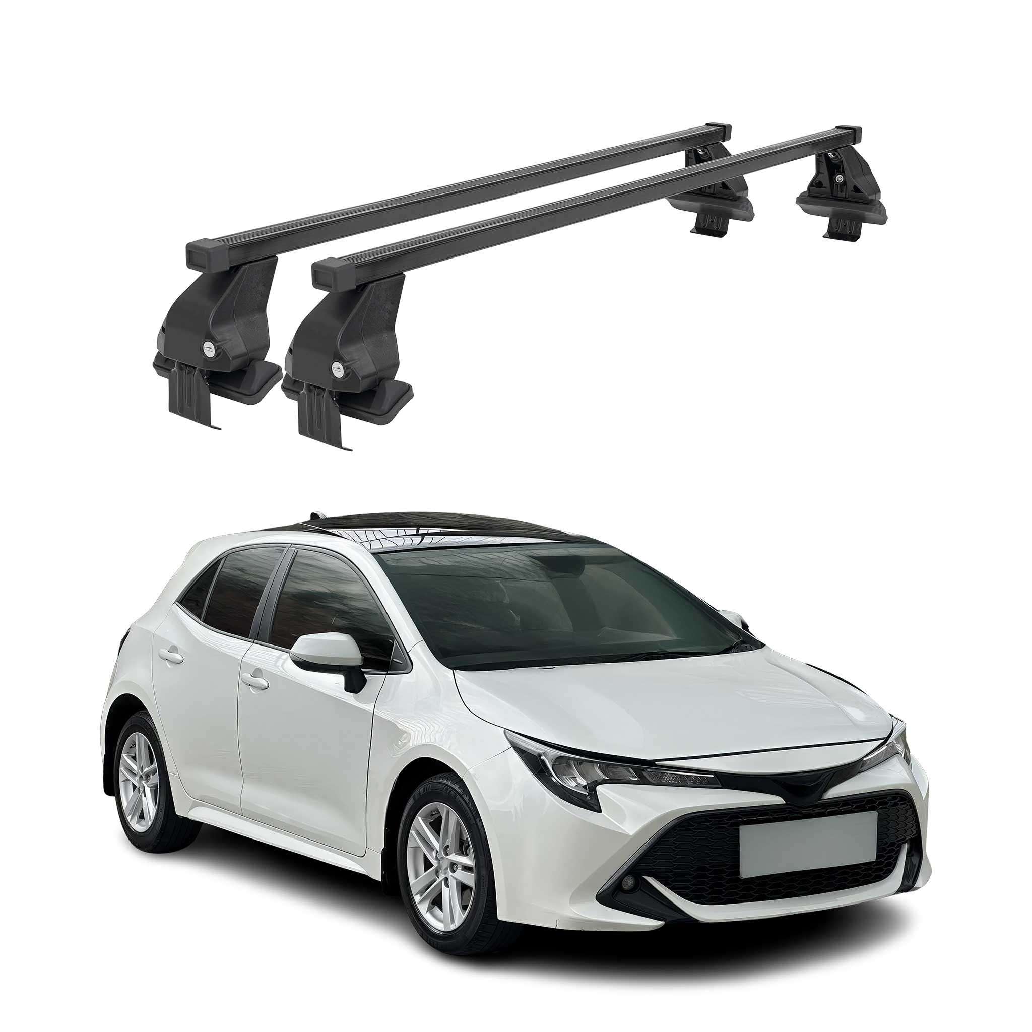 2019-2026 Toyota Corolla Hatchback Roof Rack Cross Bars Black