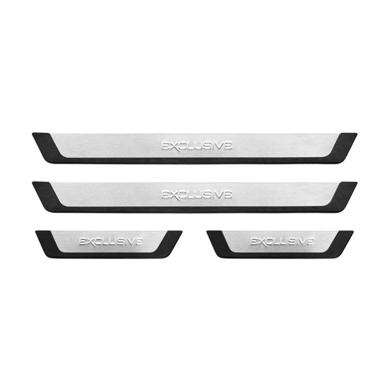 2018-2024 Alfa Romeo Stelvio Door Sill Scuff Plate Scratch Protector Exclusive Brushed Steel 4Pcs