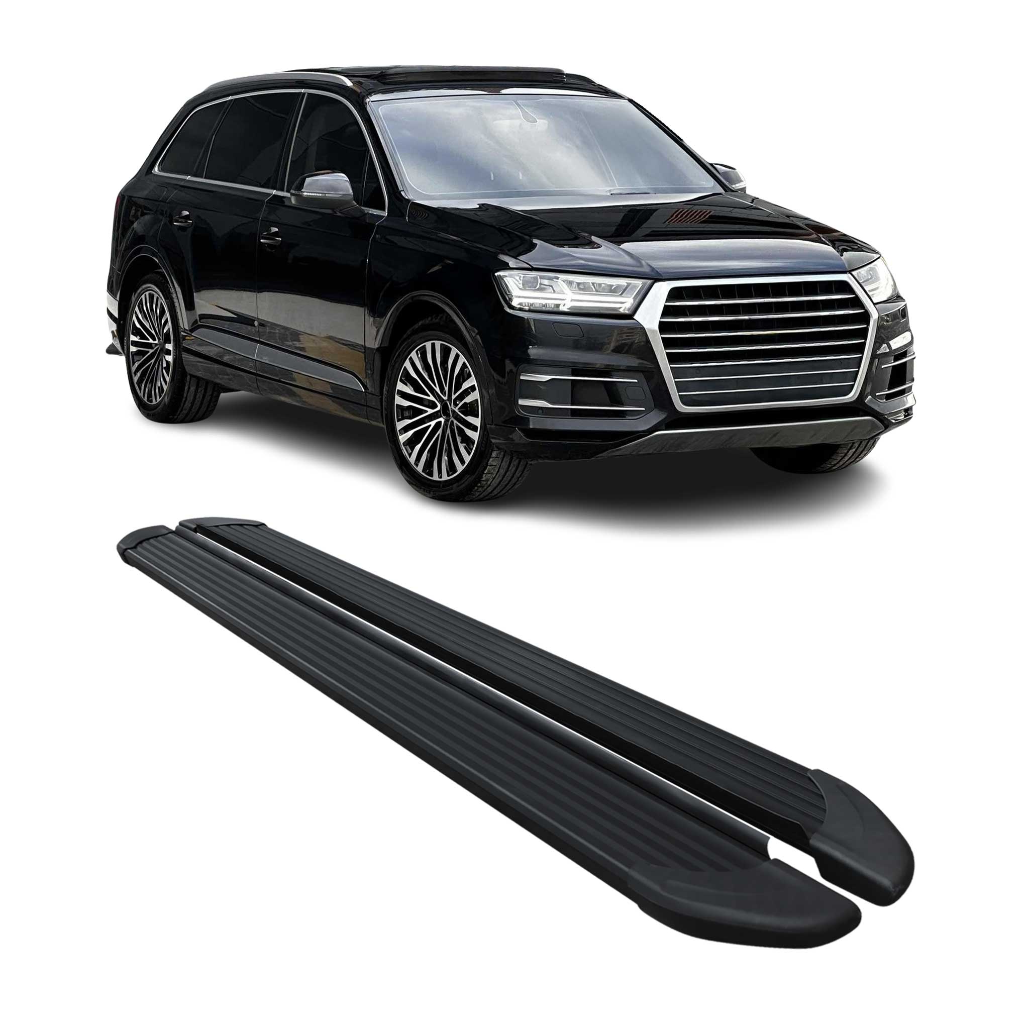 2017-2025 Audi Q7 Running Boards Side Steps Black