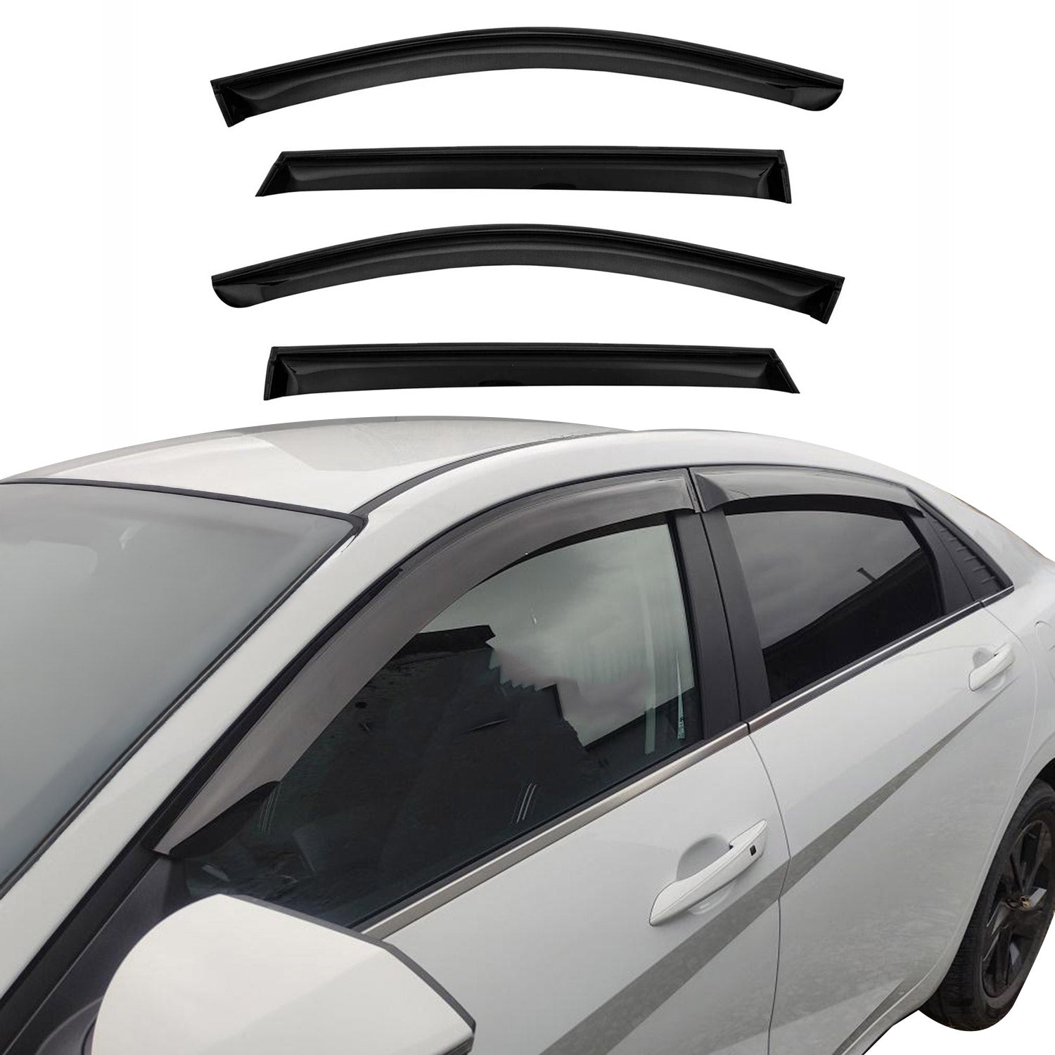 2021-2026 Kia K5 Sedan Window Visor Vent Rain Deflector 4Pcs Smoke