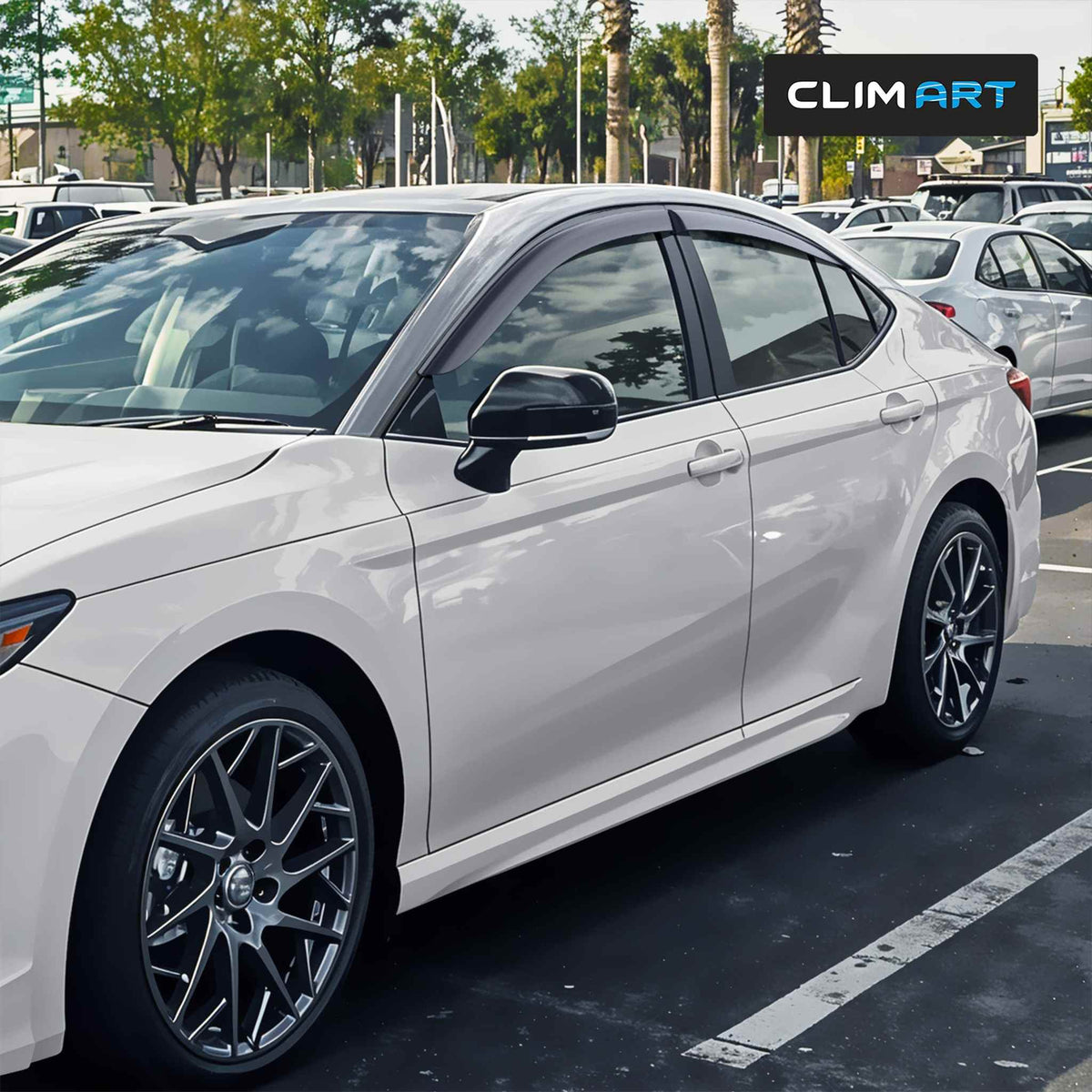 Clim Art Wind Deflectors for Toyota Camry 2025-2026 Sedan Tape-On Dark Smoke 4x