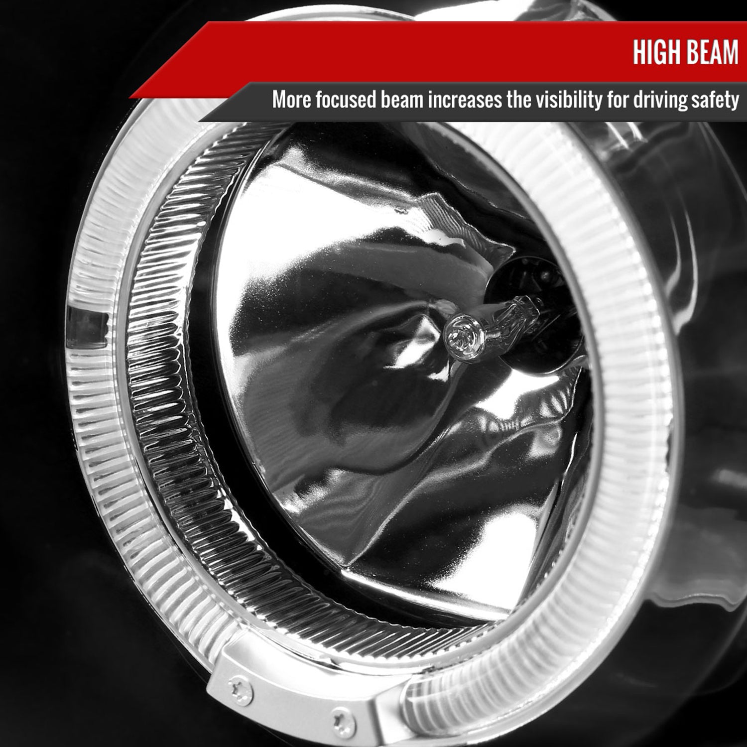 2004-2015 Nissan Titan/ 04-2007 Armada Dual Halo Projector Headlights Matt Black