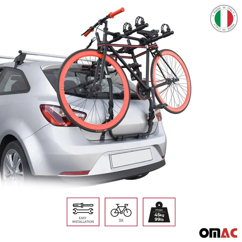 20 Living Fiat 500L 2014-20 3 Bike Rack Carrier Hitch Mount Black 1Pc