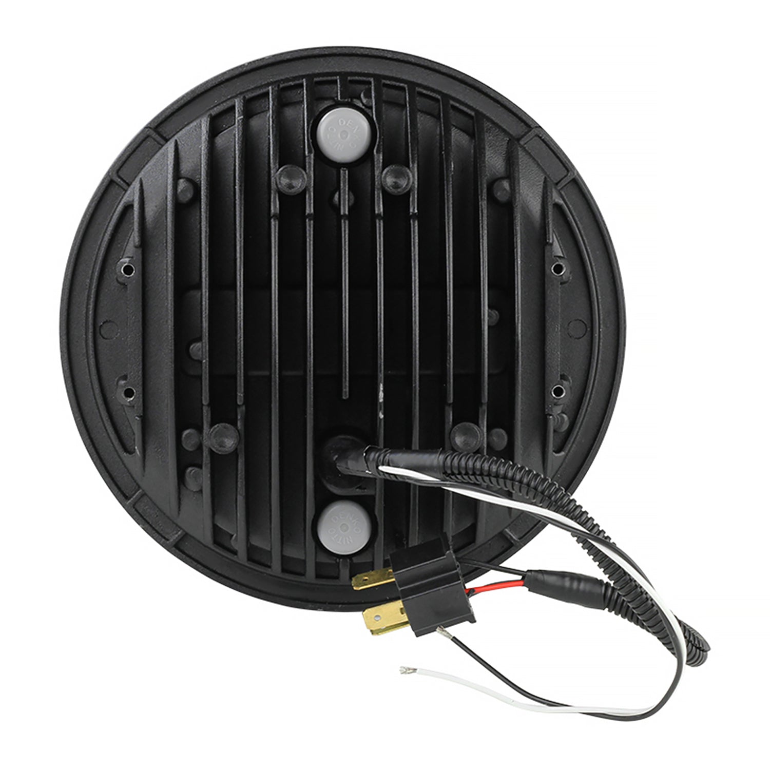 Universal 7" Round Cree LED Red Rim Halo Projector Headlight - 1PC Matt Black