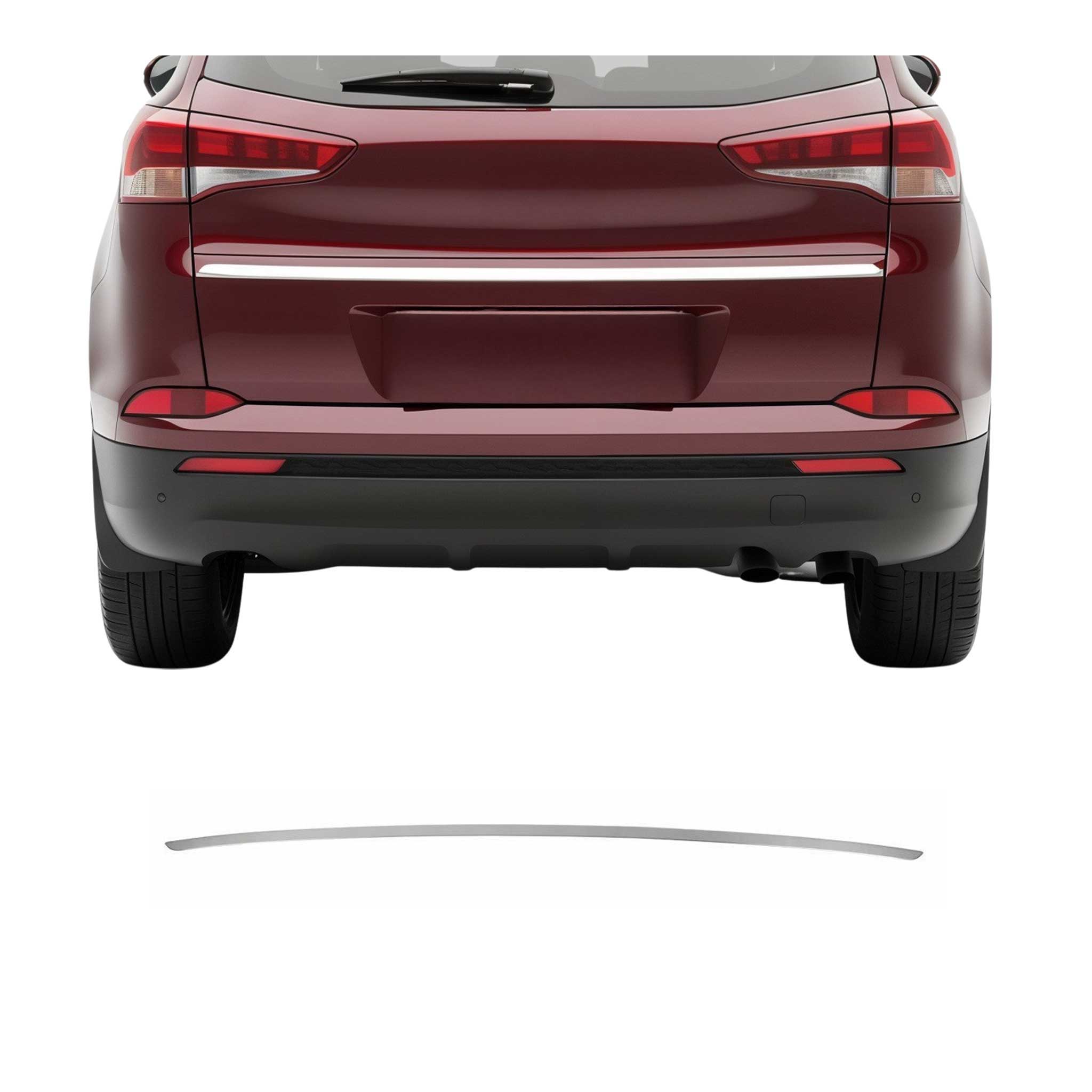 2016-2018 Hyundai Tucson Rear Trunk Molding Trim Brushed Stainless Steel Silver 1Pc