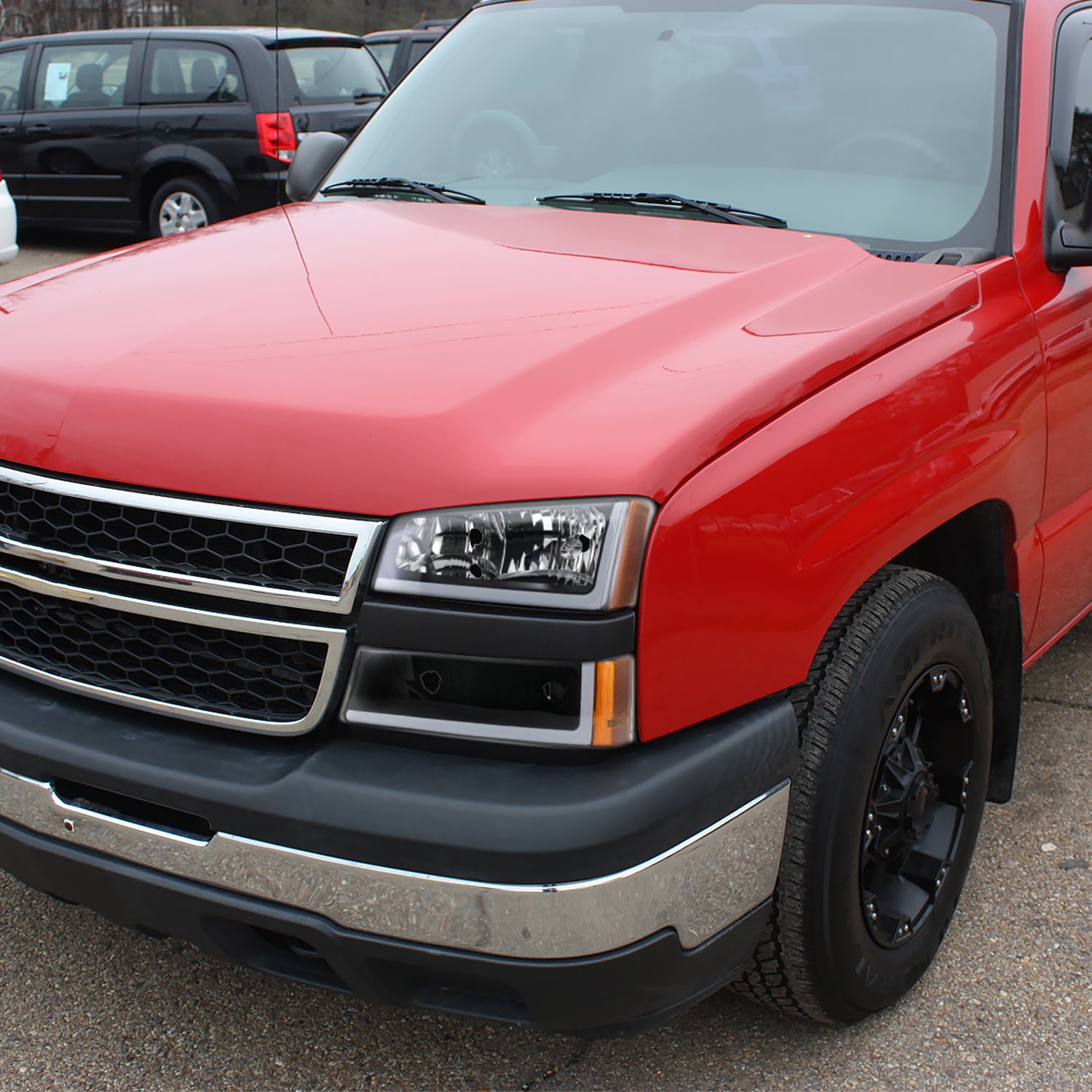 2003-2007 Chevy Silverado /2002-2006 Avalanche LED Bar Factory Headlights Black