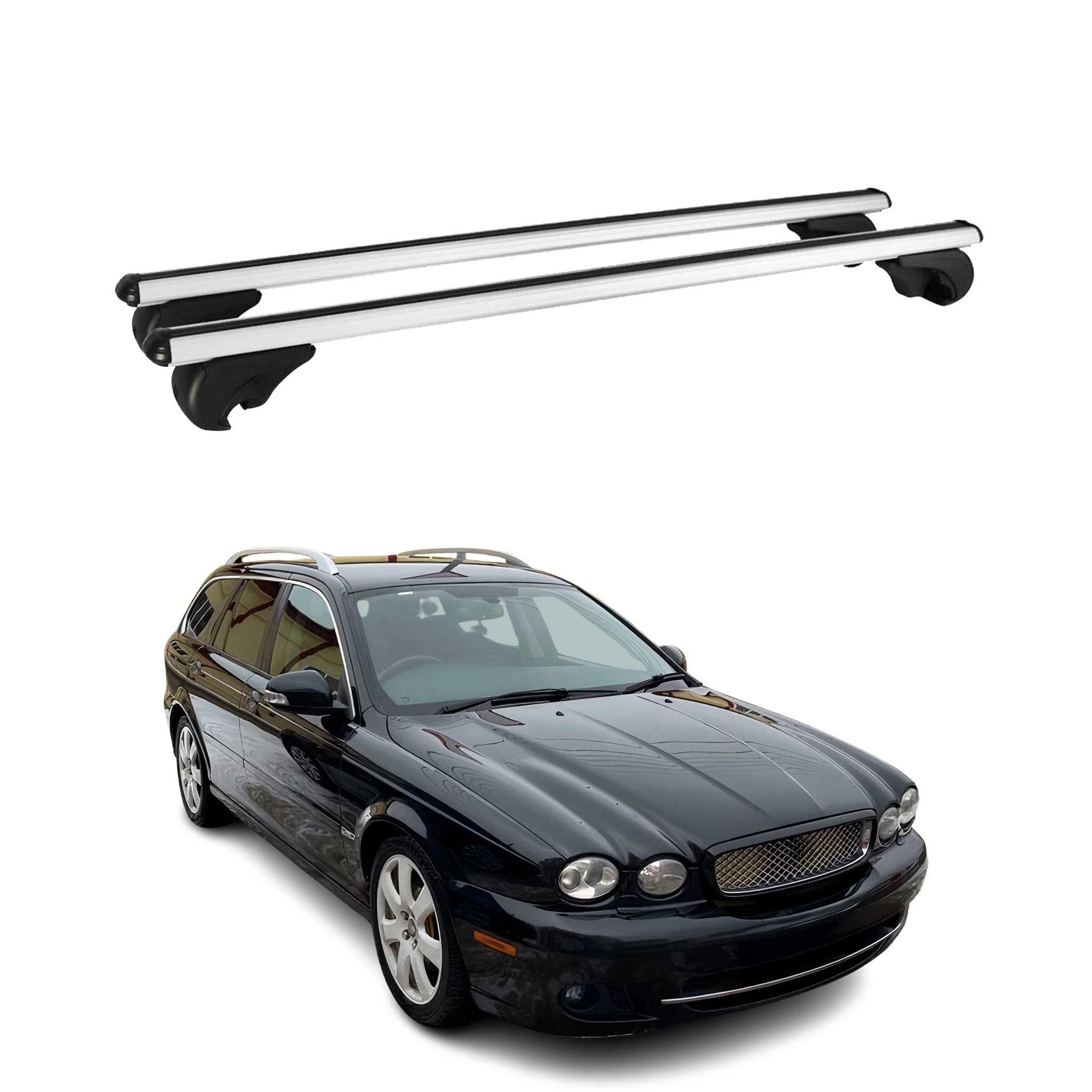 2002-2008 Jaguar X-Type Wagon Roof Rack Cross Bars Silver
