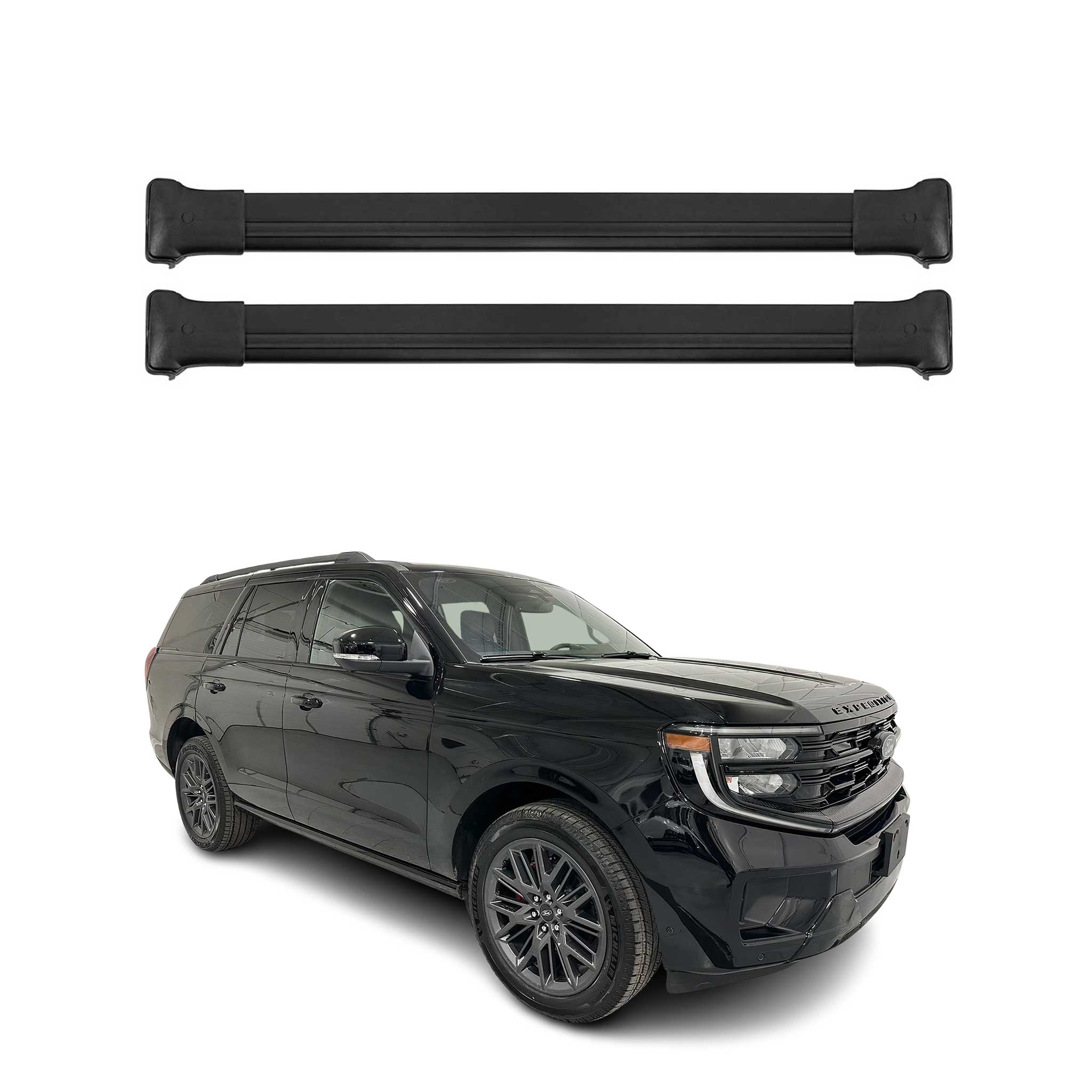 2025 Ford Expedition Roof Rack Cross Bars Luggage Carrier Black 2Pcs