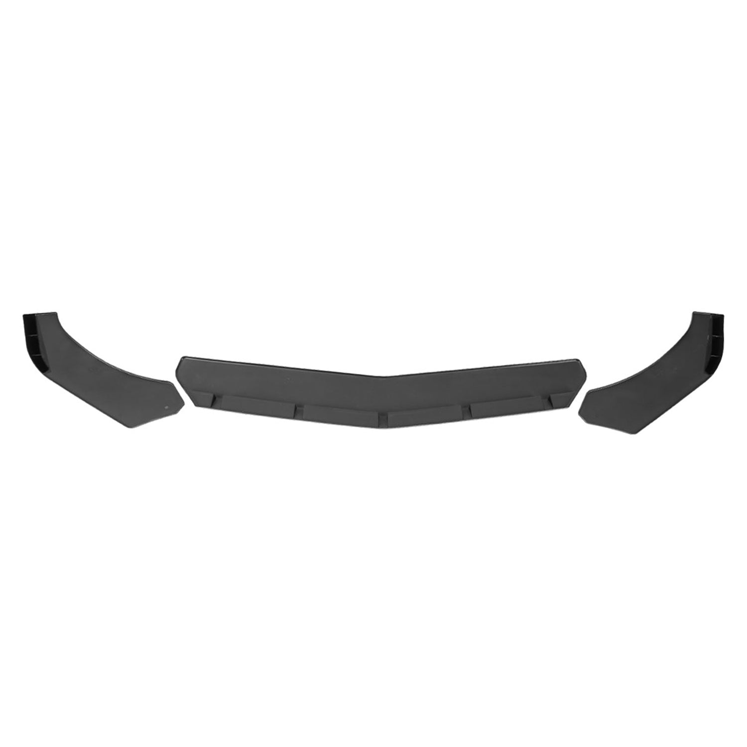 Universal Glossy Black Polypropylene 3Pcs Front Bumper Lip Splitter Spoiler Set