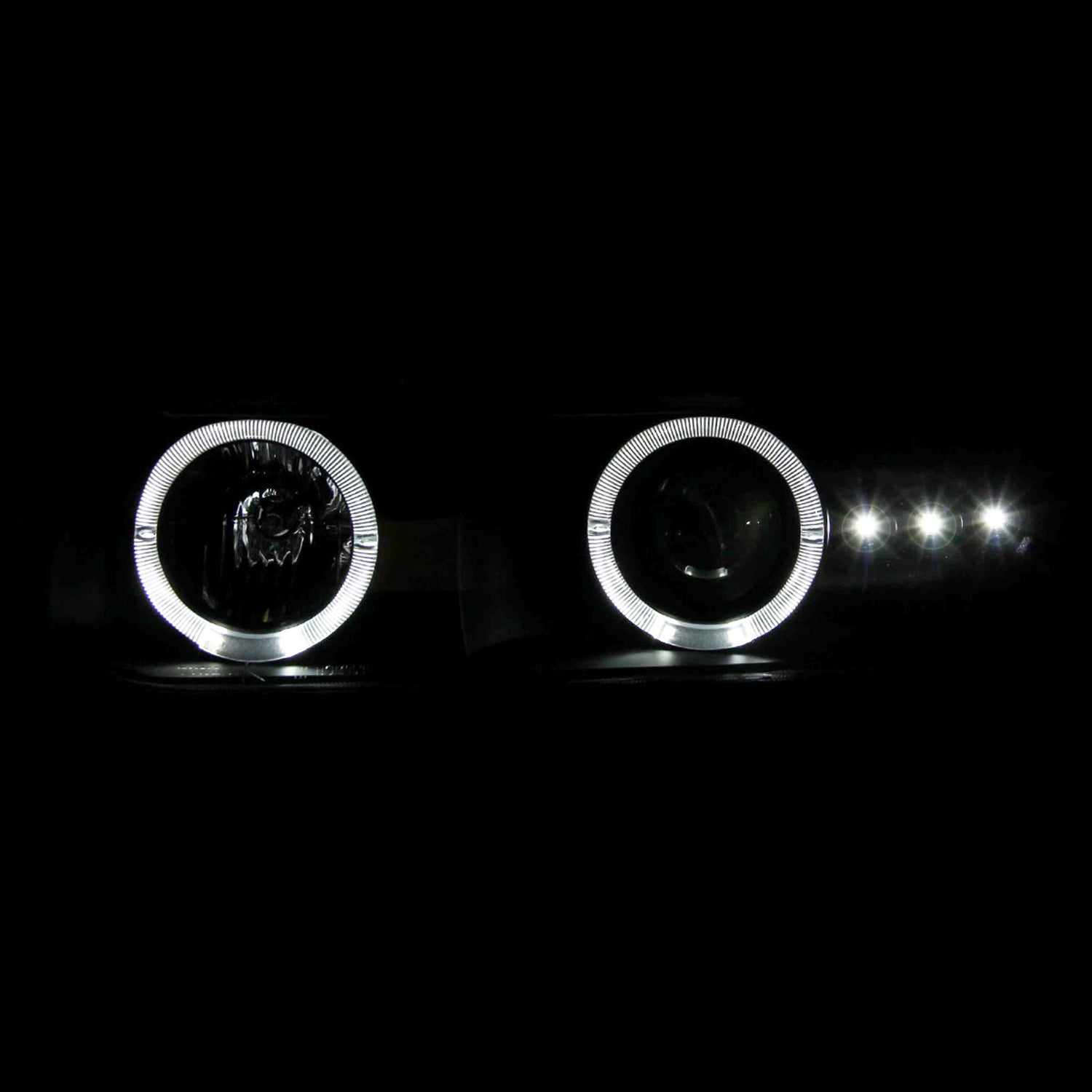 1999-2002 Chevy Silverado/ 00-2006 Tahoe Suburban Dual Halo Headlights Black